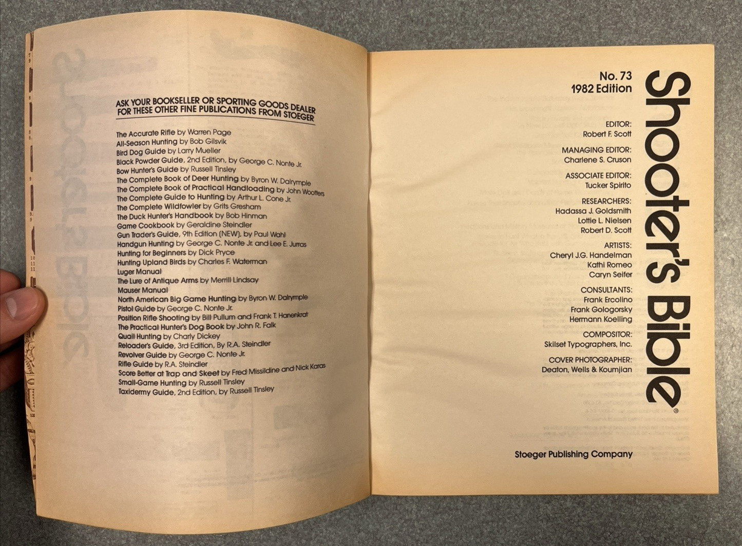 Shooter’s Bible 1982 Edition No. 73, Illustrated Stoeger Arms Co. Firearm Guide