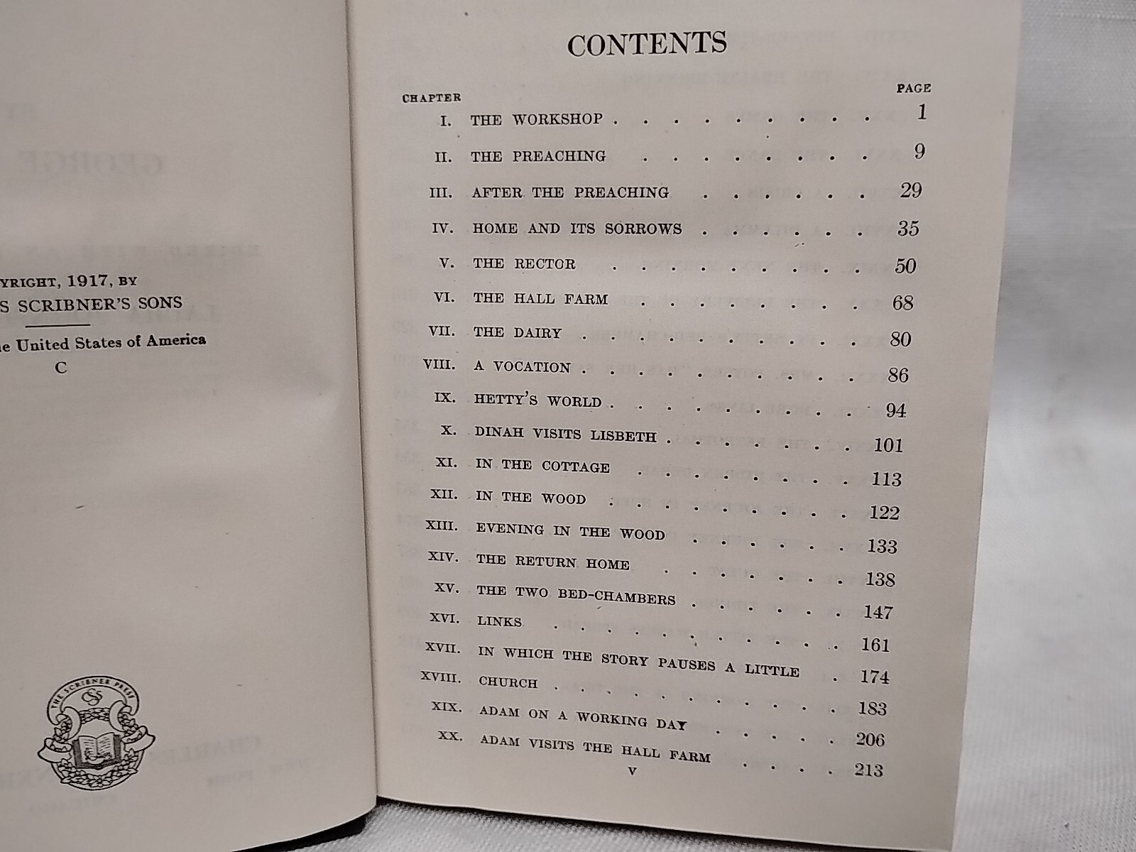 Adam Bede by George Eliot 1917 Modern Students Library Scribner’s 536 pages