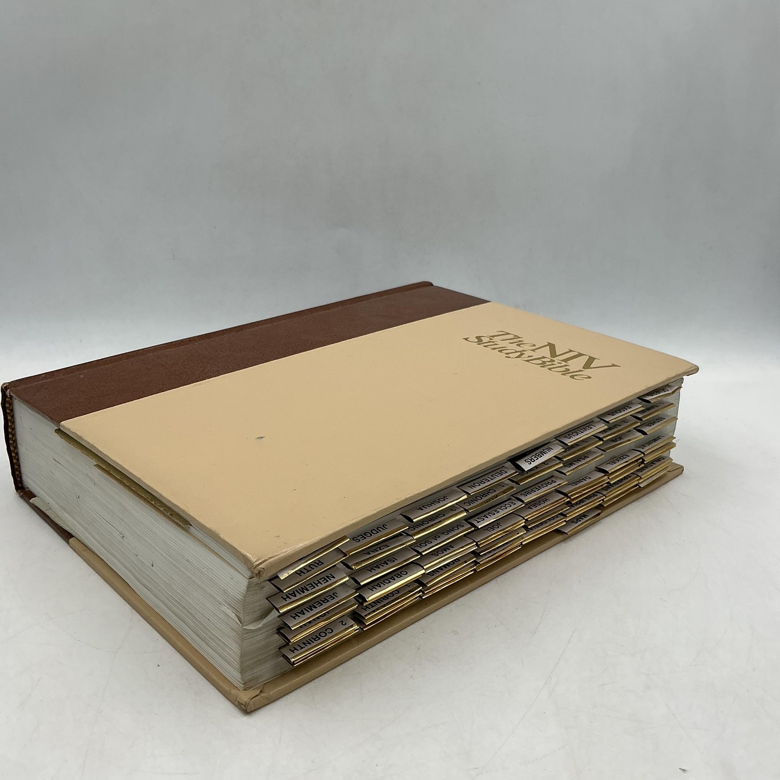 Vintage The NIV Study Bible Kenneth Barker Holman Faux Leather Brown 1985