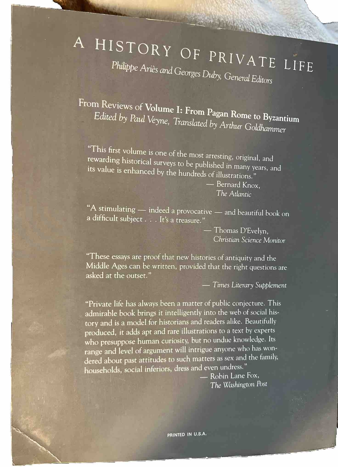 History of Private Life Ser.: A History of Private Life Vol. II : Revelations of