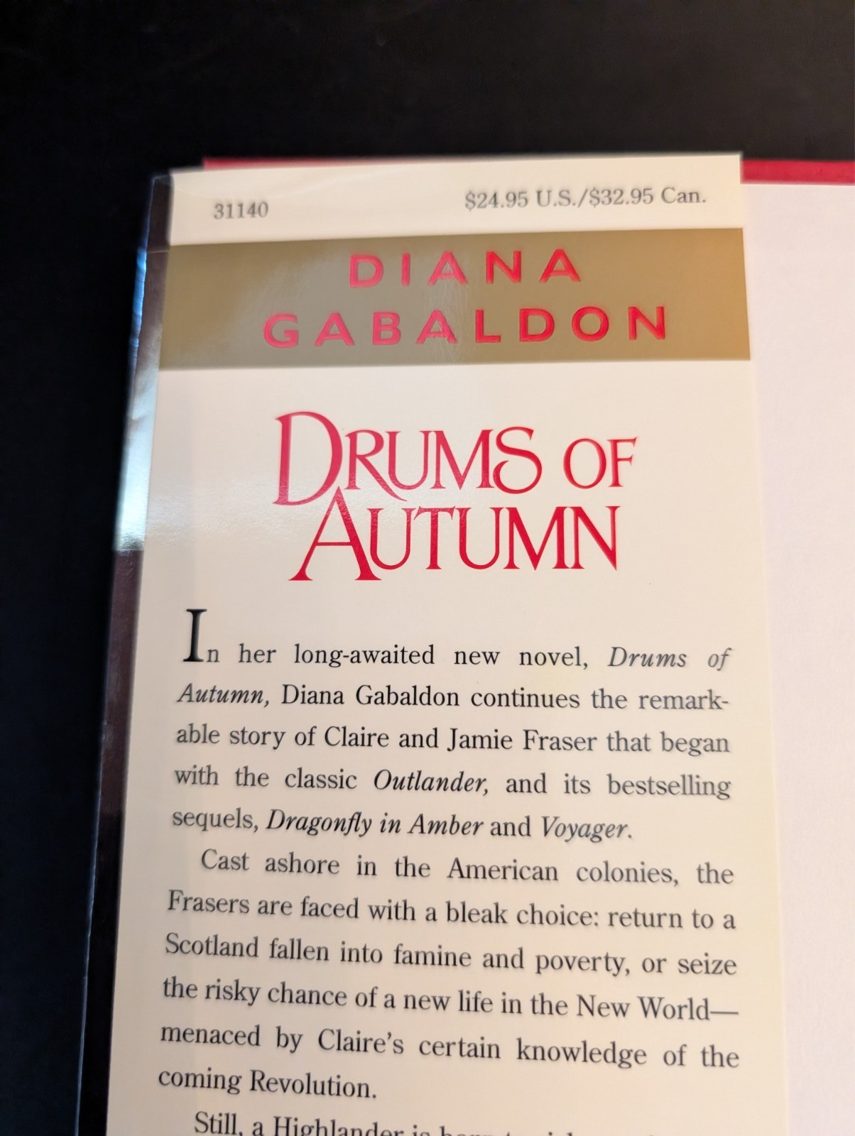 Drums of Autumn Diana Gabaldon SIGNED 1st Edition 1st Print Hardcover 1997 Foil