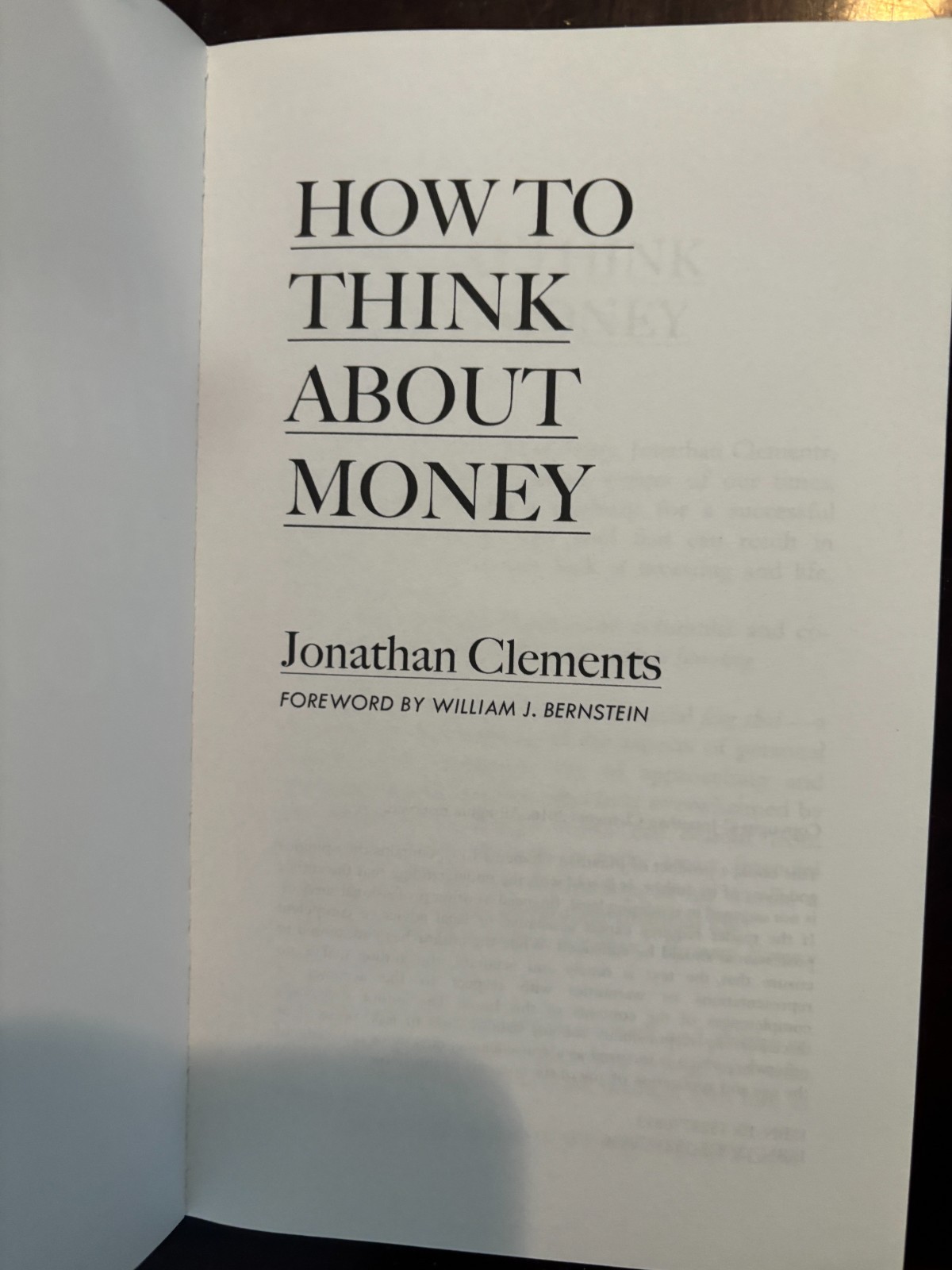 How to Think about Money by Jonathan Clements (2016, Trade Paperback)