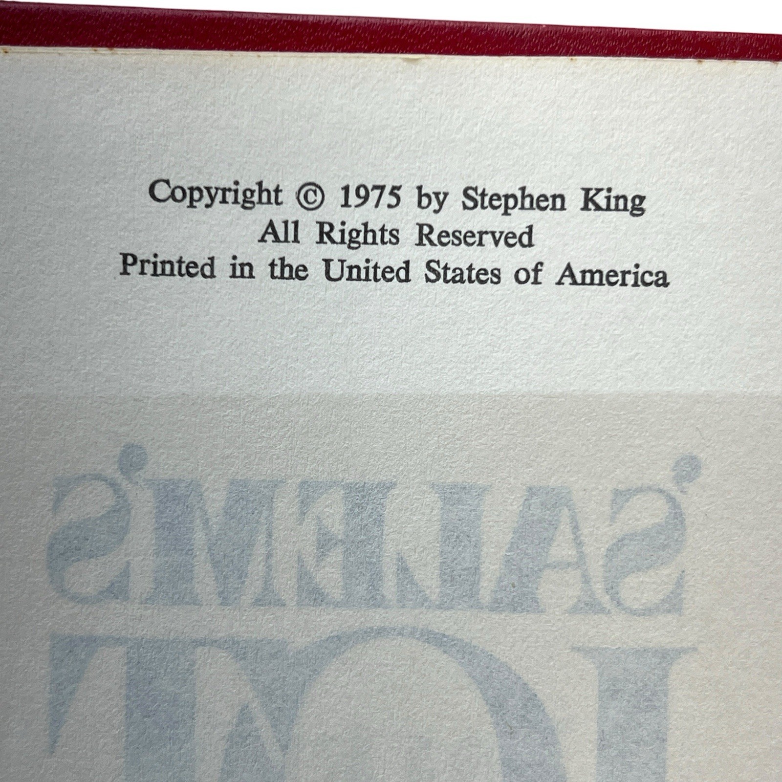 1975 SALEM’S LOT Stephen King Hardcover First Book Club Edition BCE 1st Edition