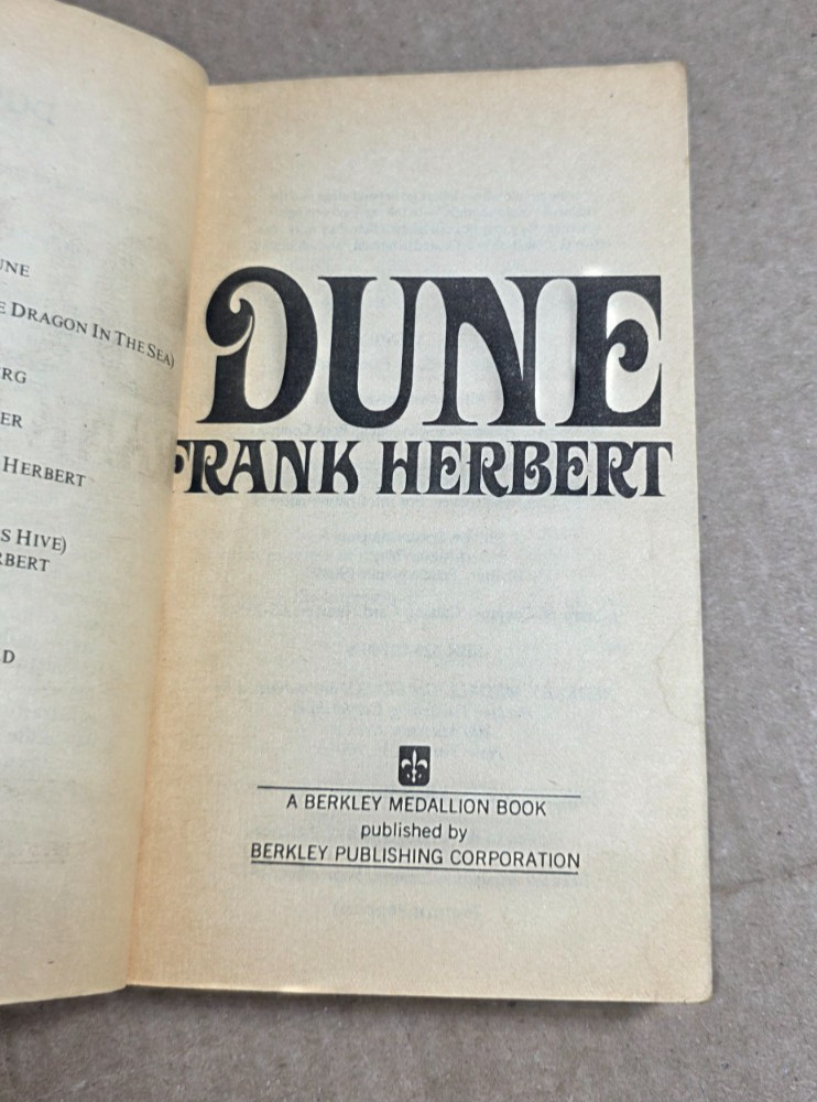 Dune by Frank Herbert paperback book Berkley 1975