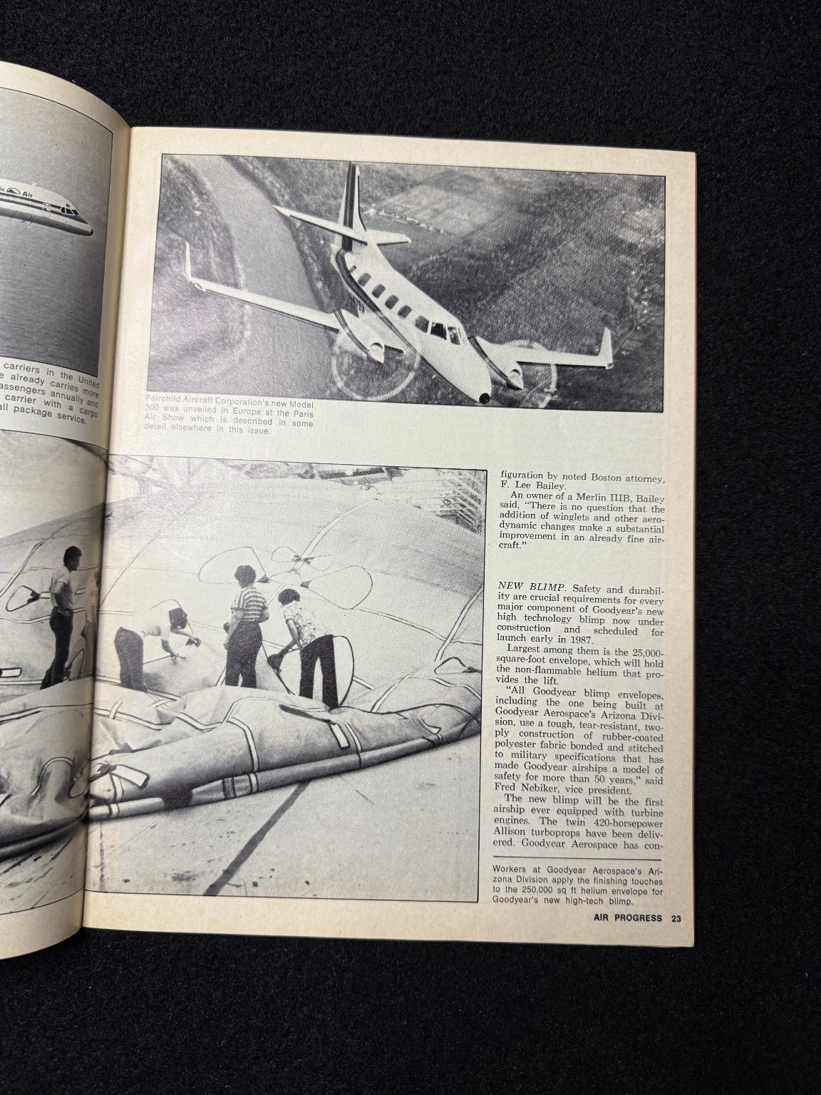 Air Progress Aviation Magazine 1985 Beech P-Baron Paris Air Show Parachutes Guid