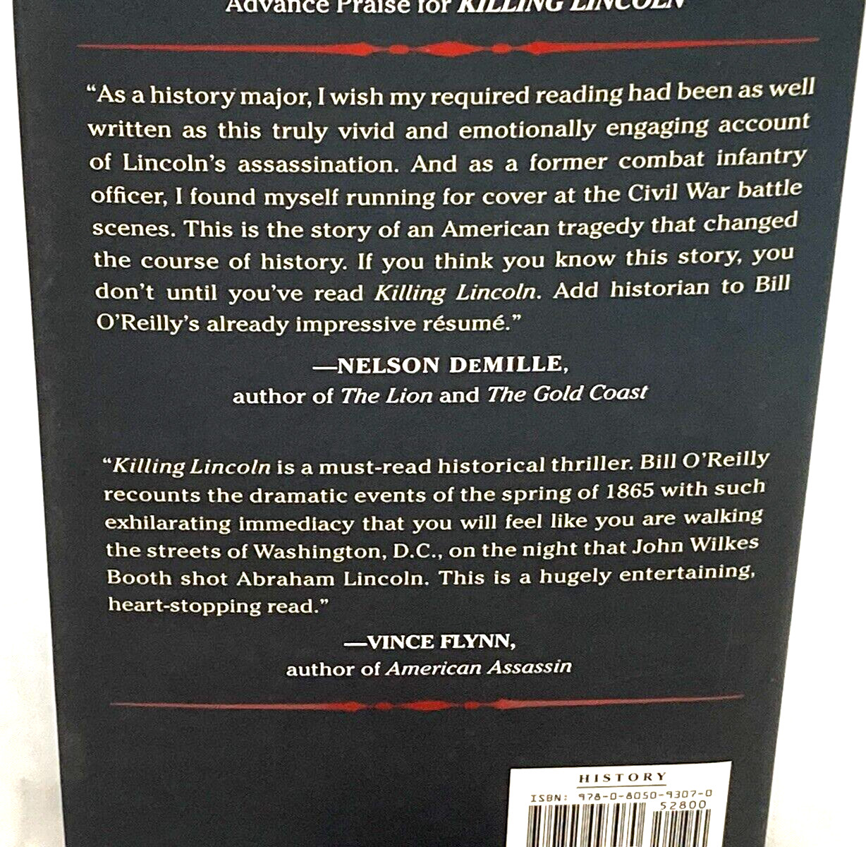 Preowned, KILLING LINCOLN, 0’REILLY AND DUGARD, HARDBOUND;SLIP, 323 PAGES, VG