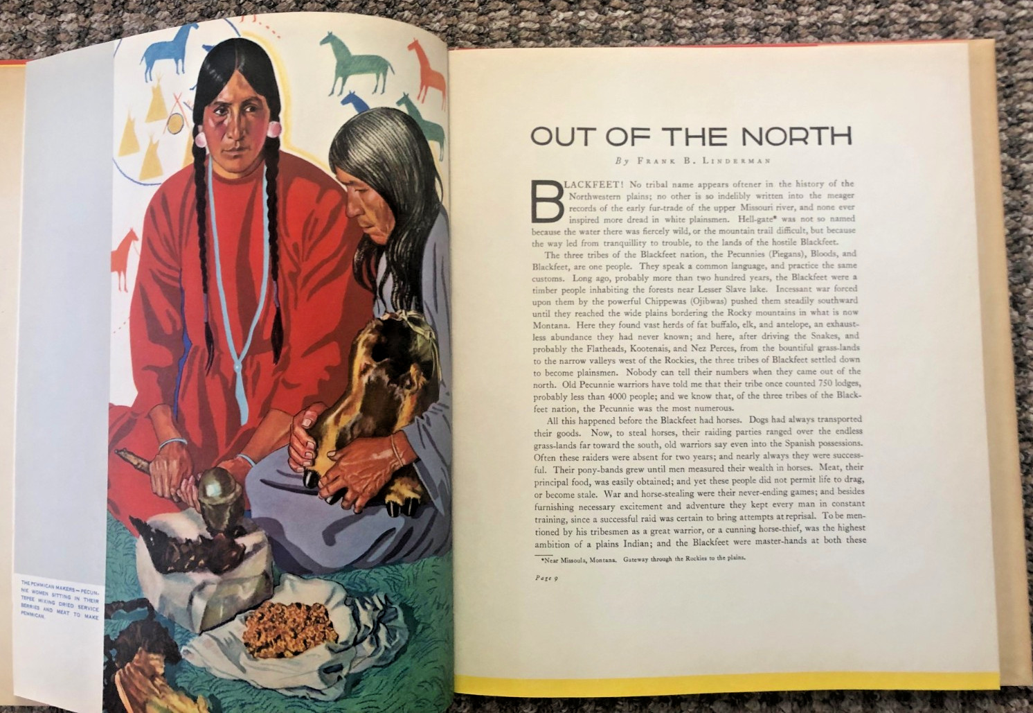 VINTAGE “Blackfeet Indians” by Frank Linderman; illustrations by Winold Reiss