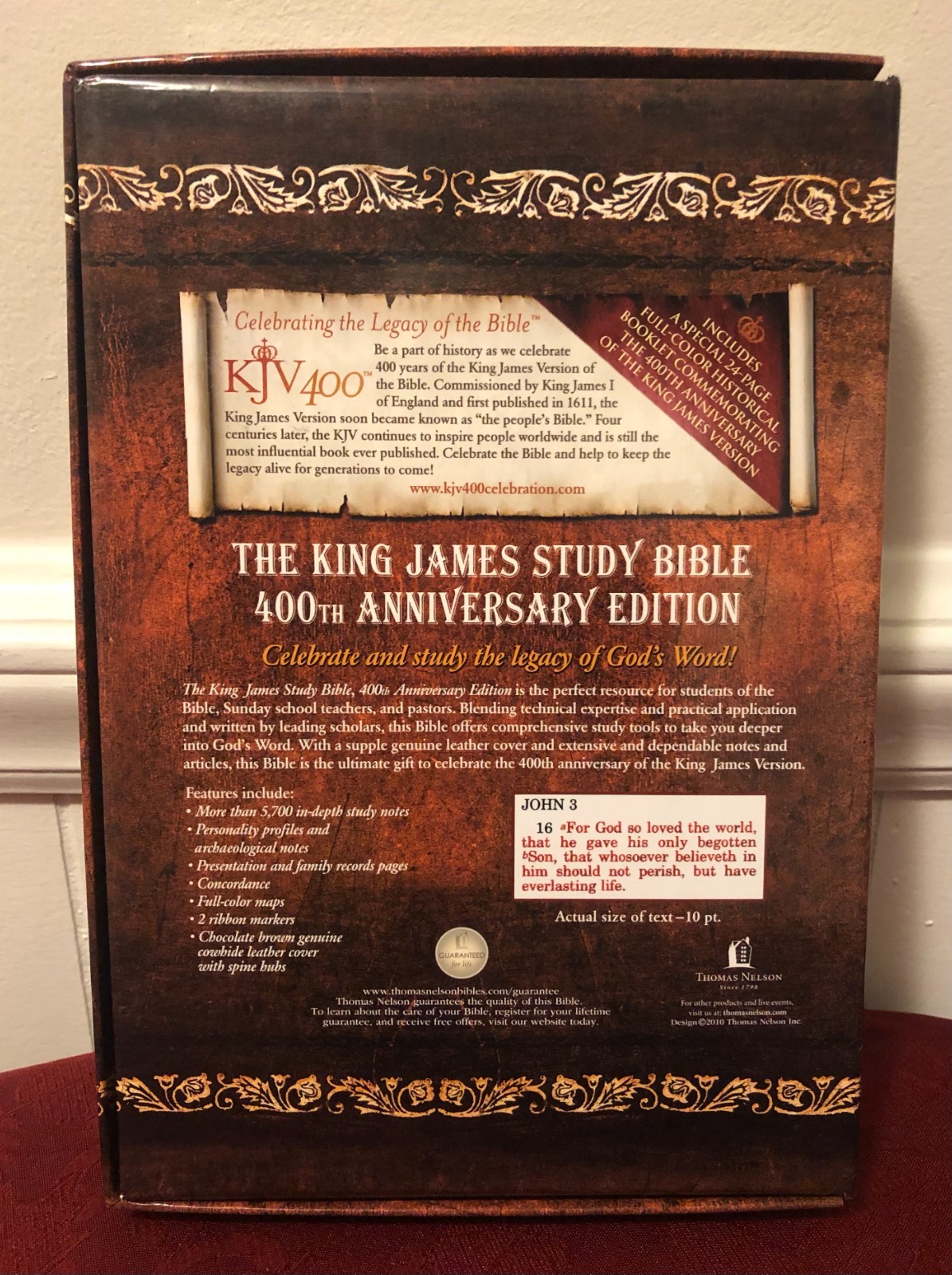 The King James Study Bible – 400th Anniversary Edition (Brown Genuine Leather)
