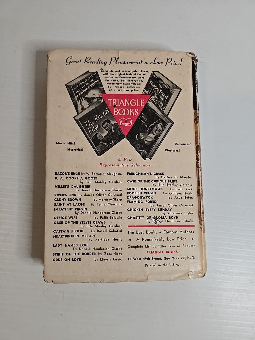 John Bartel, Jr Hardcover By Donald Henderson Clarke Triangle Books 1947