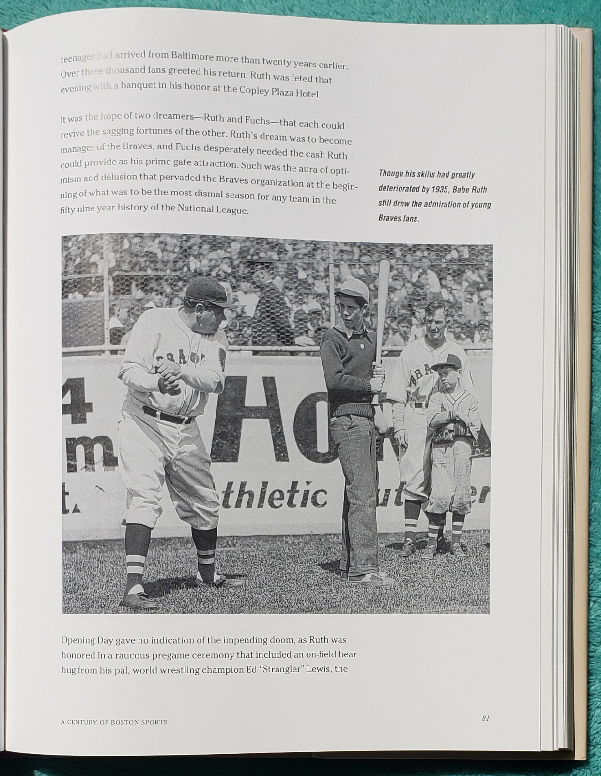 A Century Of Boston Sports Richard Johnson 2000 Hardcover 265 Pages Of Photos