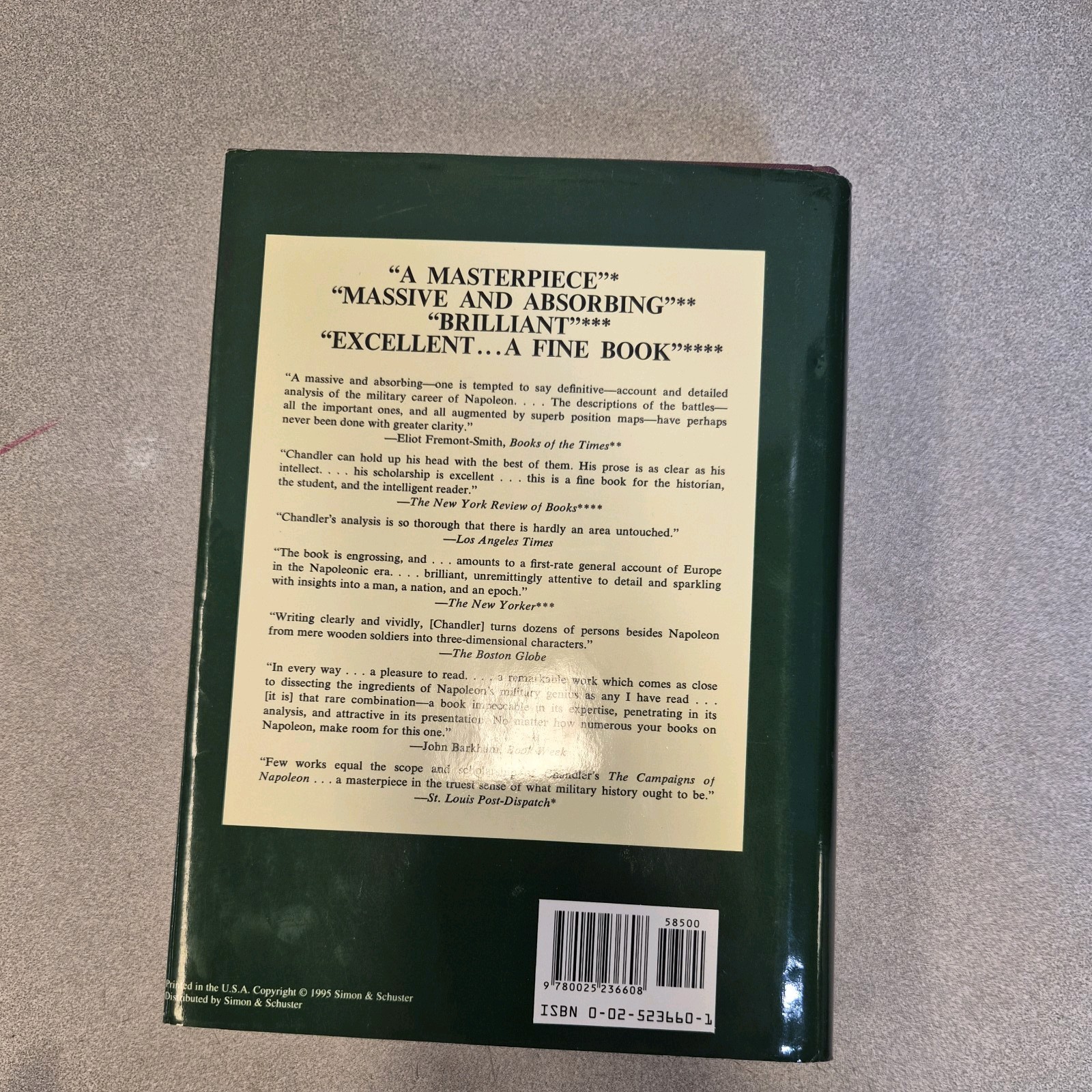 David Chandler THE CAMPAIGNS OF NAPOLEON Volume 1 Hardcover HCDJ 1973 NICE
