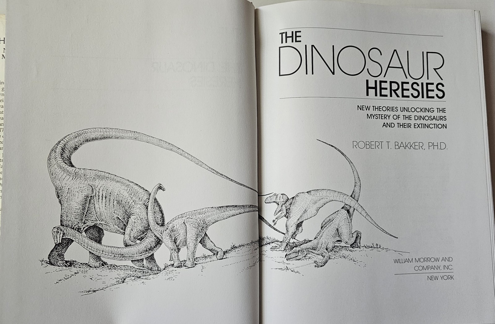 The Dinosaur Heresies by Robert T. Bakker 1986 Edition Vintage Hardcover Book