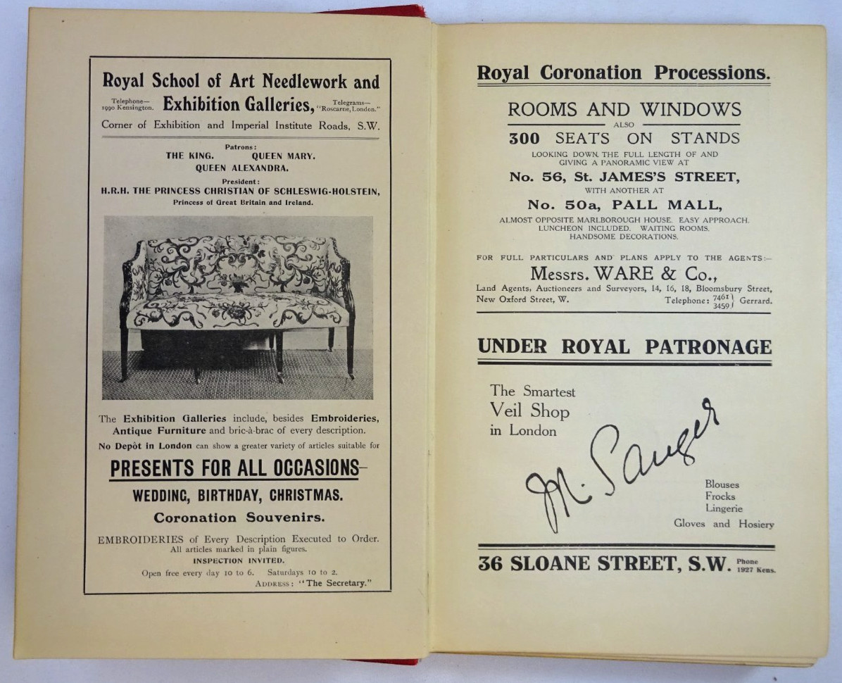 **HC BOOK 1911 DEBRETT’S CORONATION GUIDE KING GEORGE V & MARY ILLUSTRATED w ADS