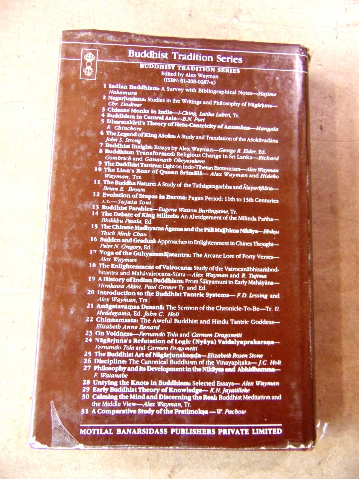 The Enlightenment of Vairocana Wayman Tajima Buddhist Tradition Series HB DJ