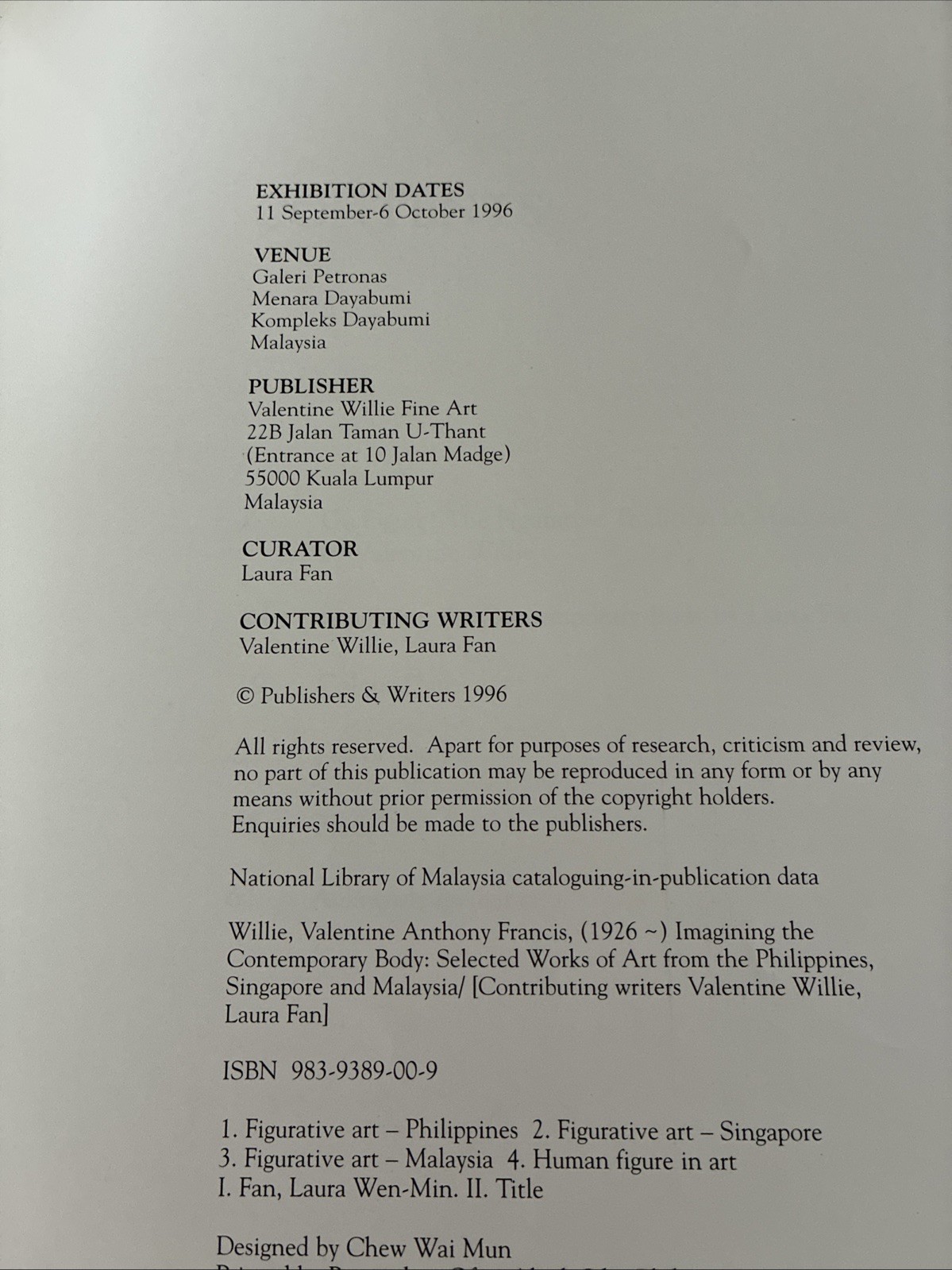 Imagining The Contemporary Body-Art Philippines,Signapore,Malaysia 1996 Exhibit