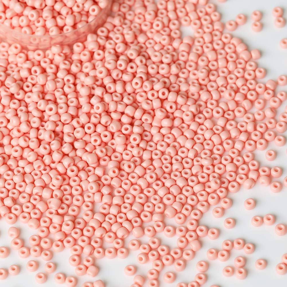Light Pink Color 4mm Seed Beads About 1200pcs/100Grams in Bag, 6/0 Glass Craft B