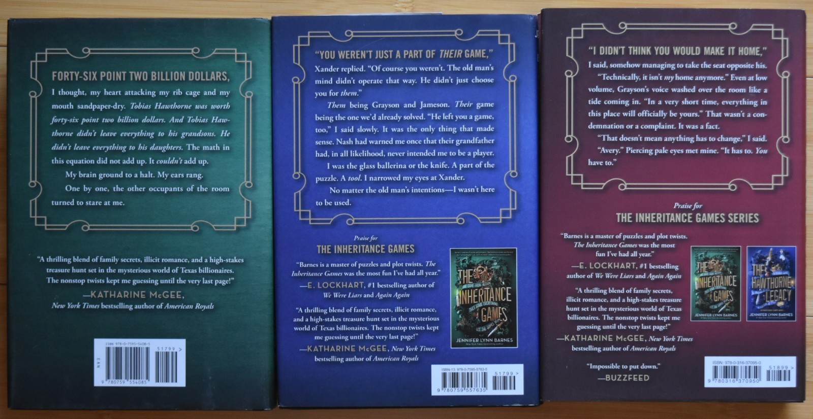 Jennifer Lynn Barnes, Inheritance Games Book 1-3, Hardcover/LN