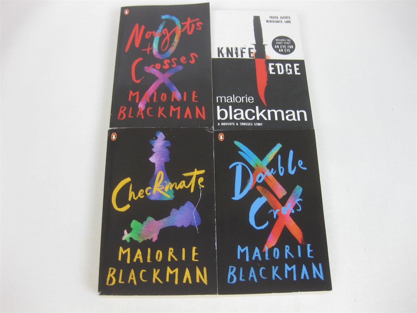 Malorie Blackman Lot 1st 4 Noughts and Crosses Knife Edge Checkmate Double Cross