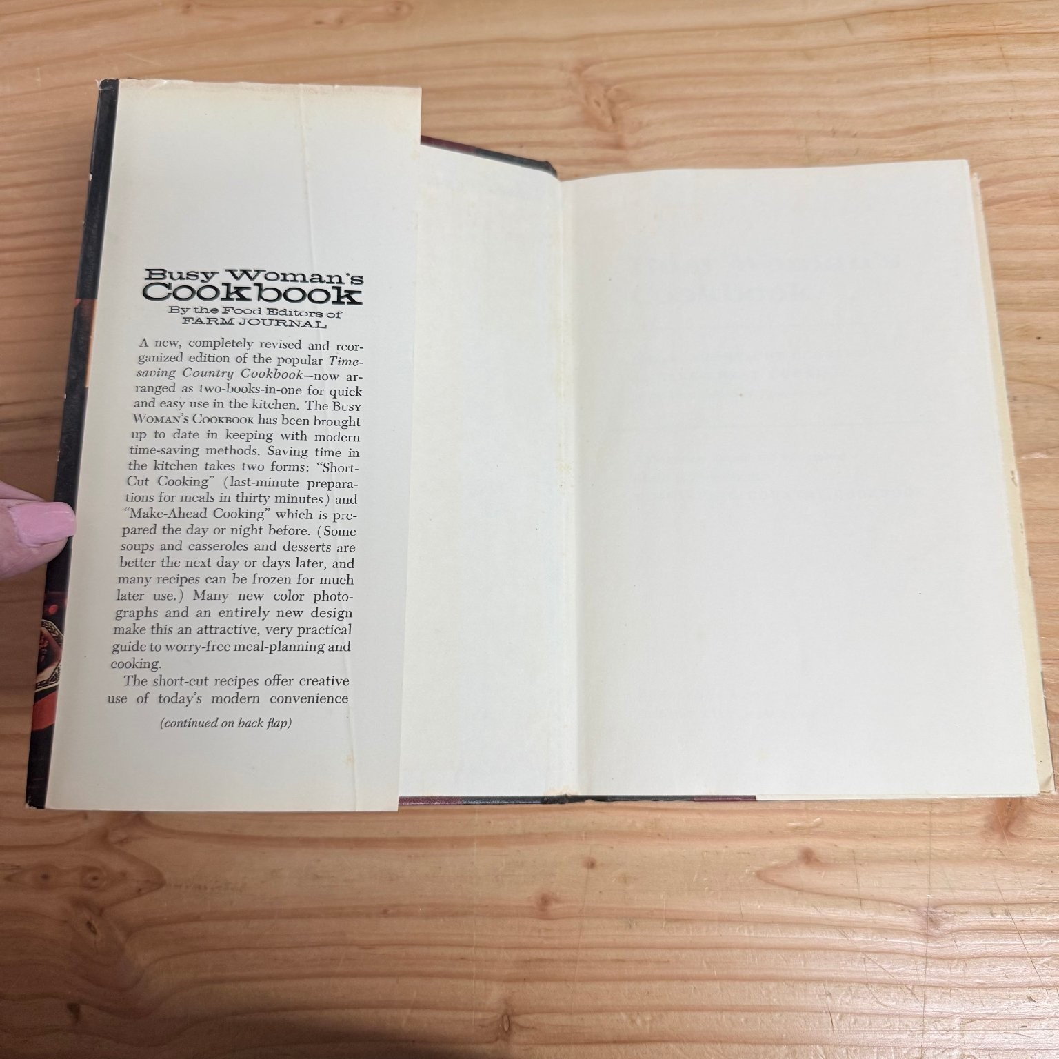 Busy Woman’s Cookbook Farm Journal 1971 Short-Cut Make-Ahead Cooking Doubleday