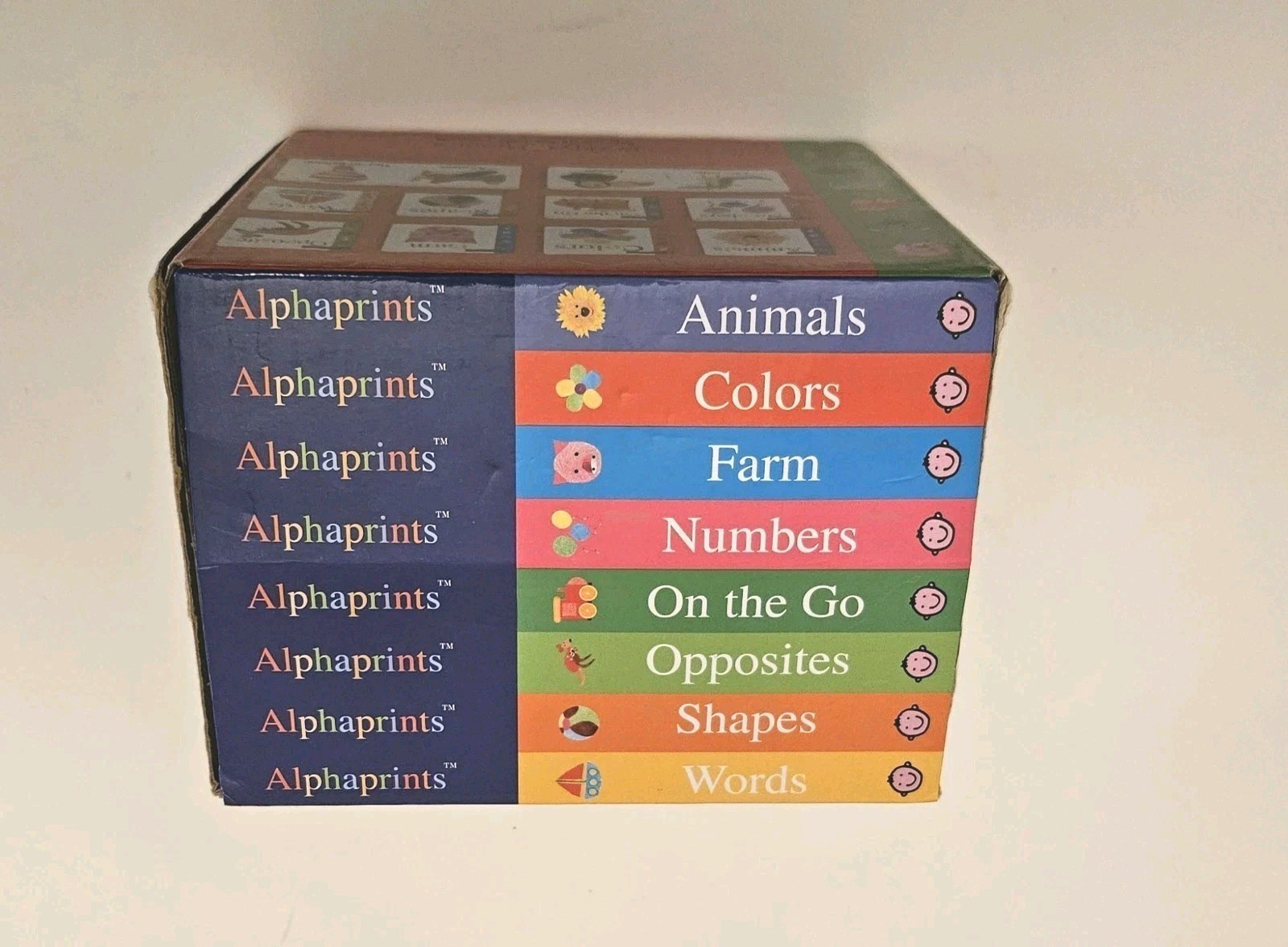 Priddy Books Alphaprints Child Library 8 Board Book Box Set Words Colors Shapes