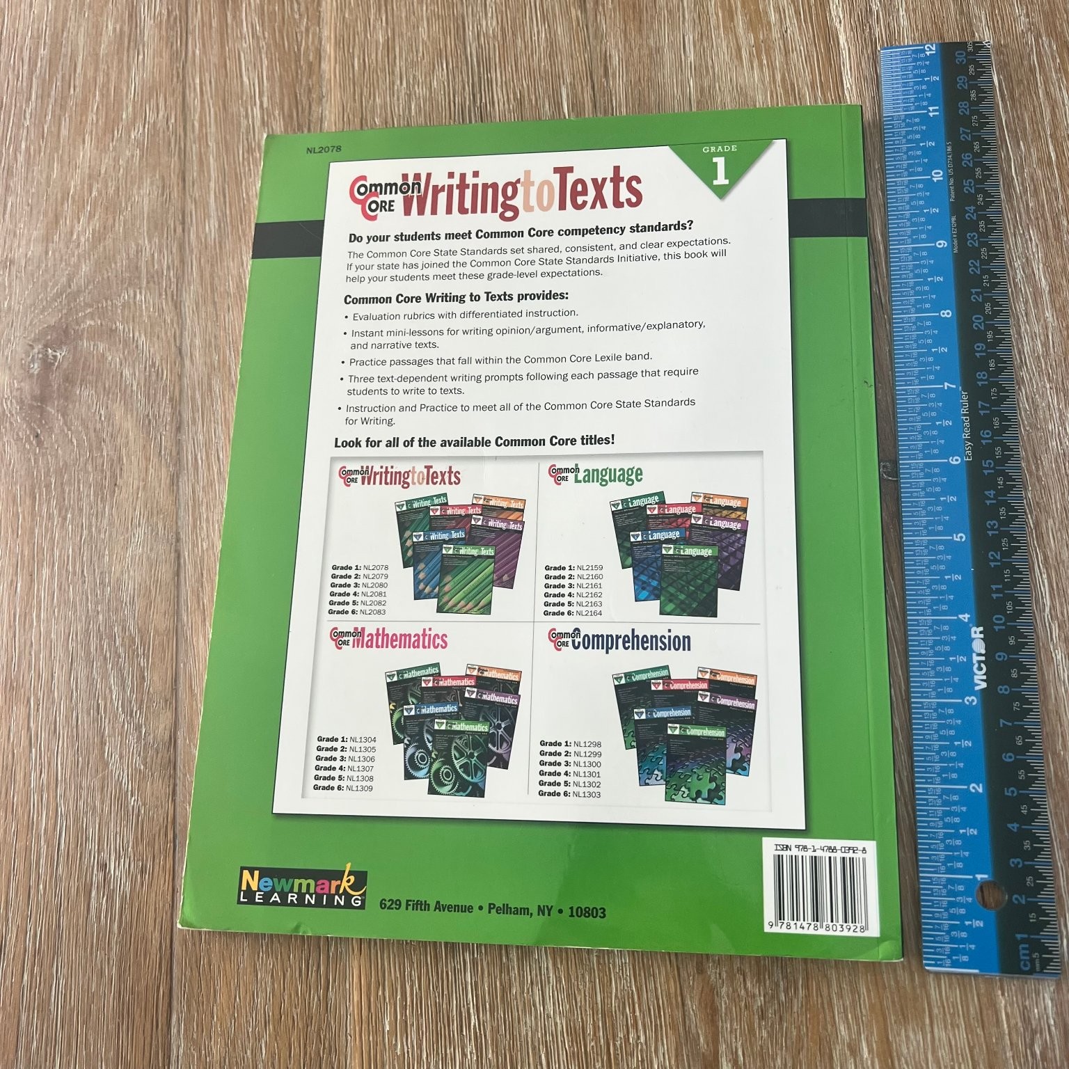 Common Core Writing to Texts Grade 1 Newmark Learning 2014 Workbook Study Guide