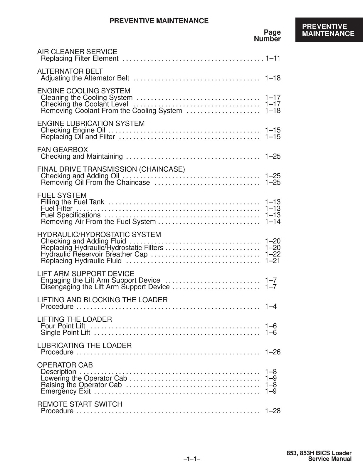 BOBCAT 853 Service Manual 1995 SN 508418001 Up – BOUND – COVERS – XL FOLDOUTS