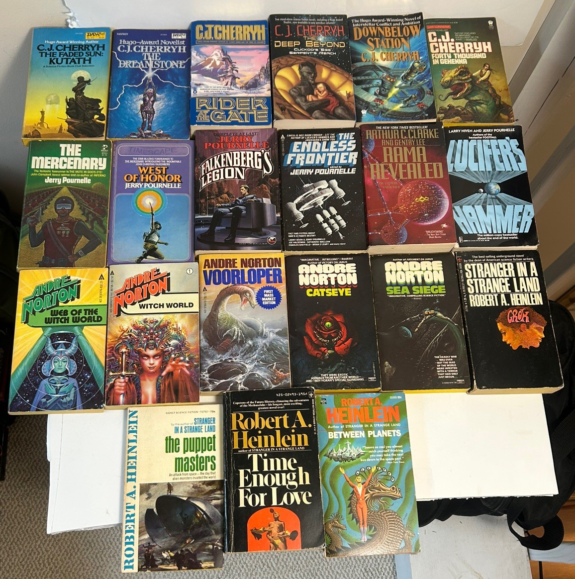 Vintage Science Fiction Paperback Book Lot 21 Books- Pournelle, Cherryh, etc.