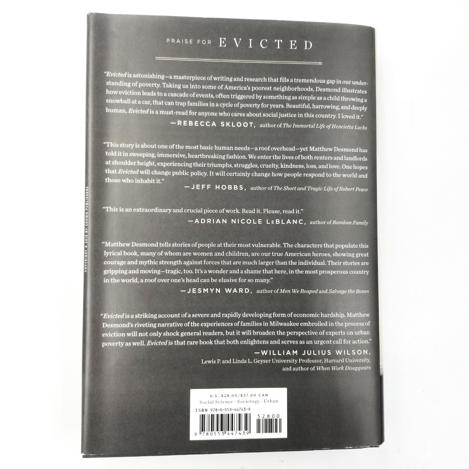 Signed: Evicted by Matthew Desmond – 2016 First Edition