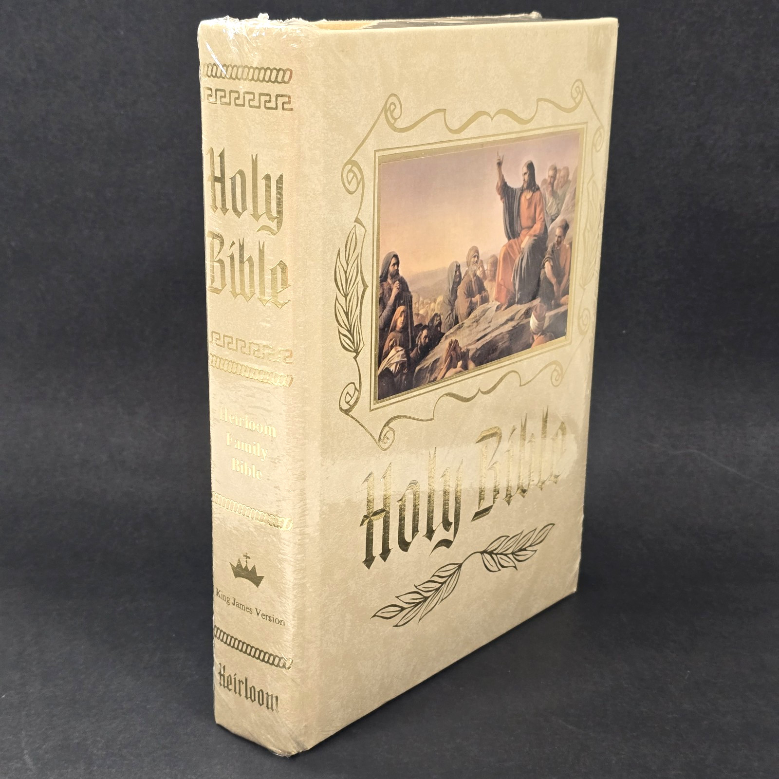 HOLY BIBLE HEIRLOOM FAMILY KING JAMES VERSION 1988 GOLD GILT PADDED SEALED KJV