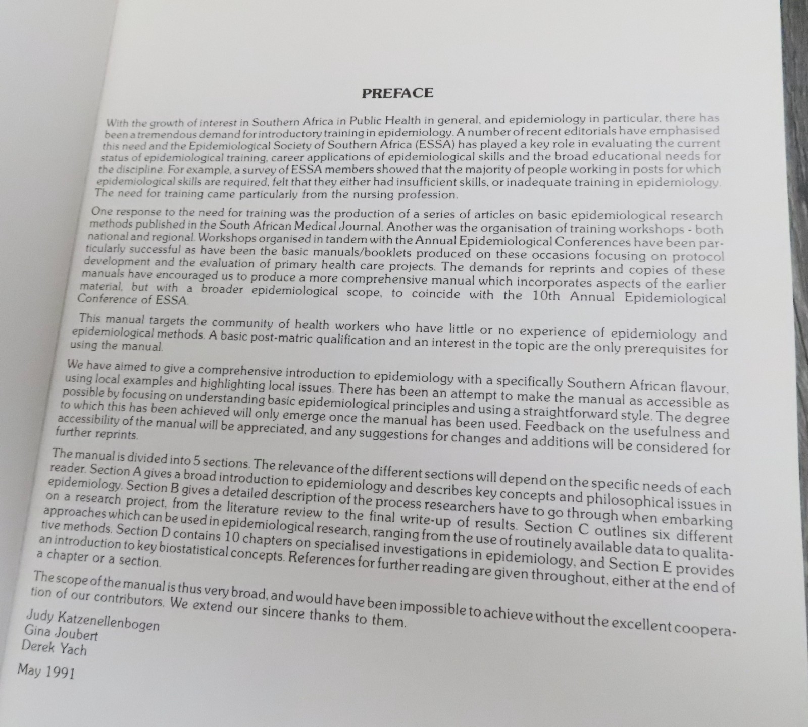 Introductory Manual Epidemiology Southern Africa, 1991 Medical Research Council