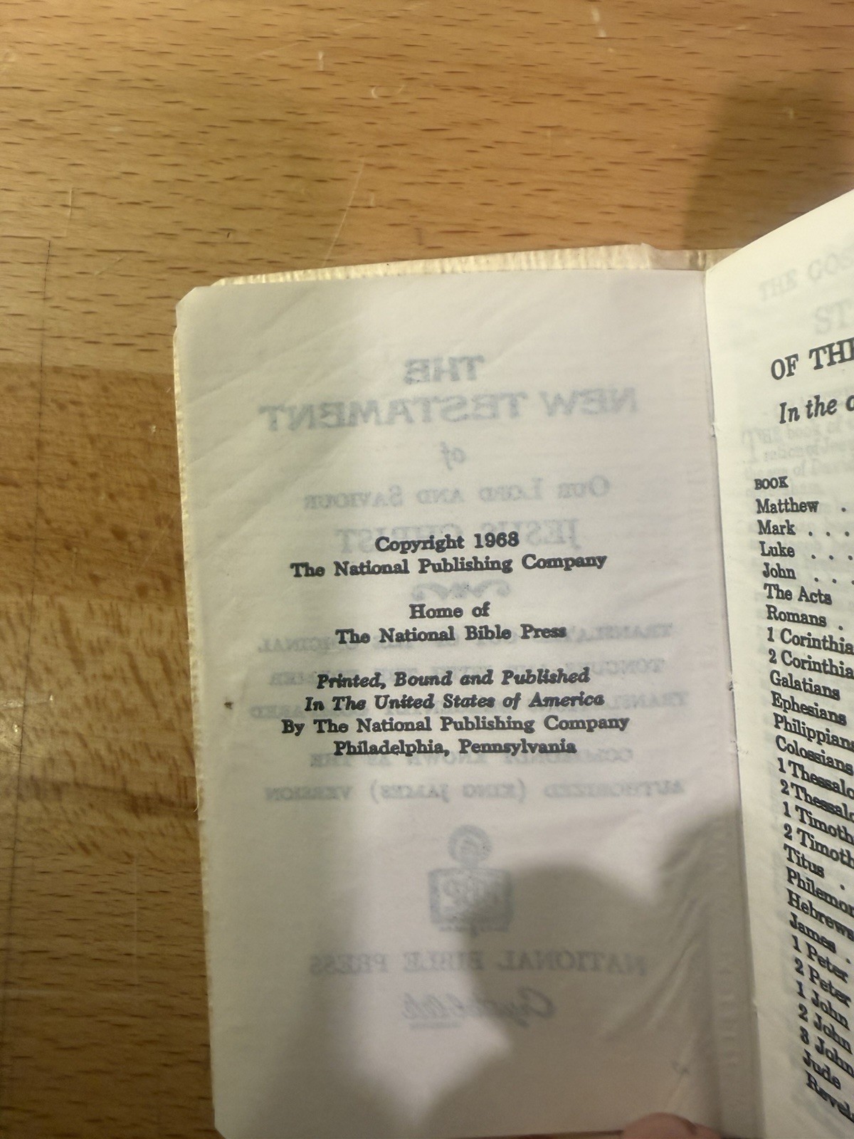 Vtg New Testament 1968 Pocket The National Bible Press Pre Owned
