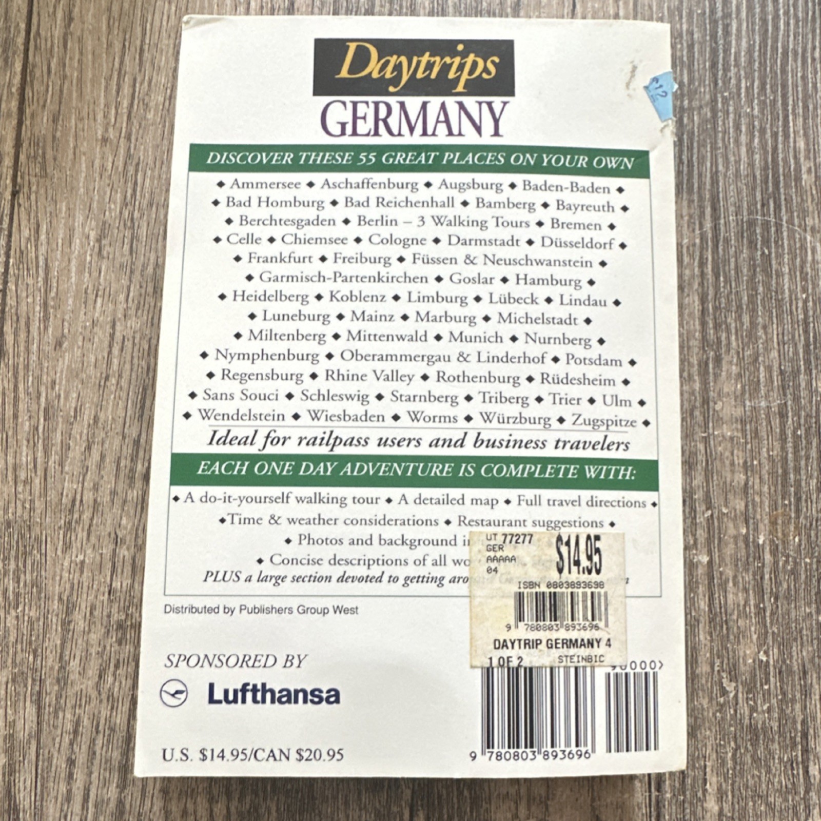 Daytrips Germany by Earl Steinbicker Fourth Edition Paperback Travel Guidebook