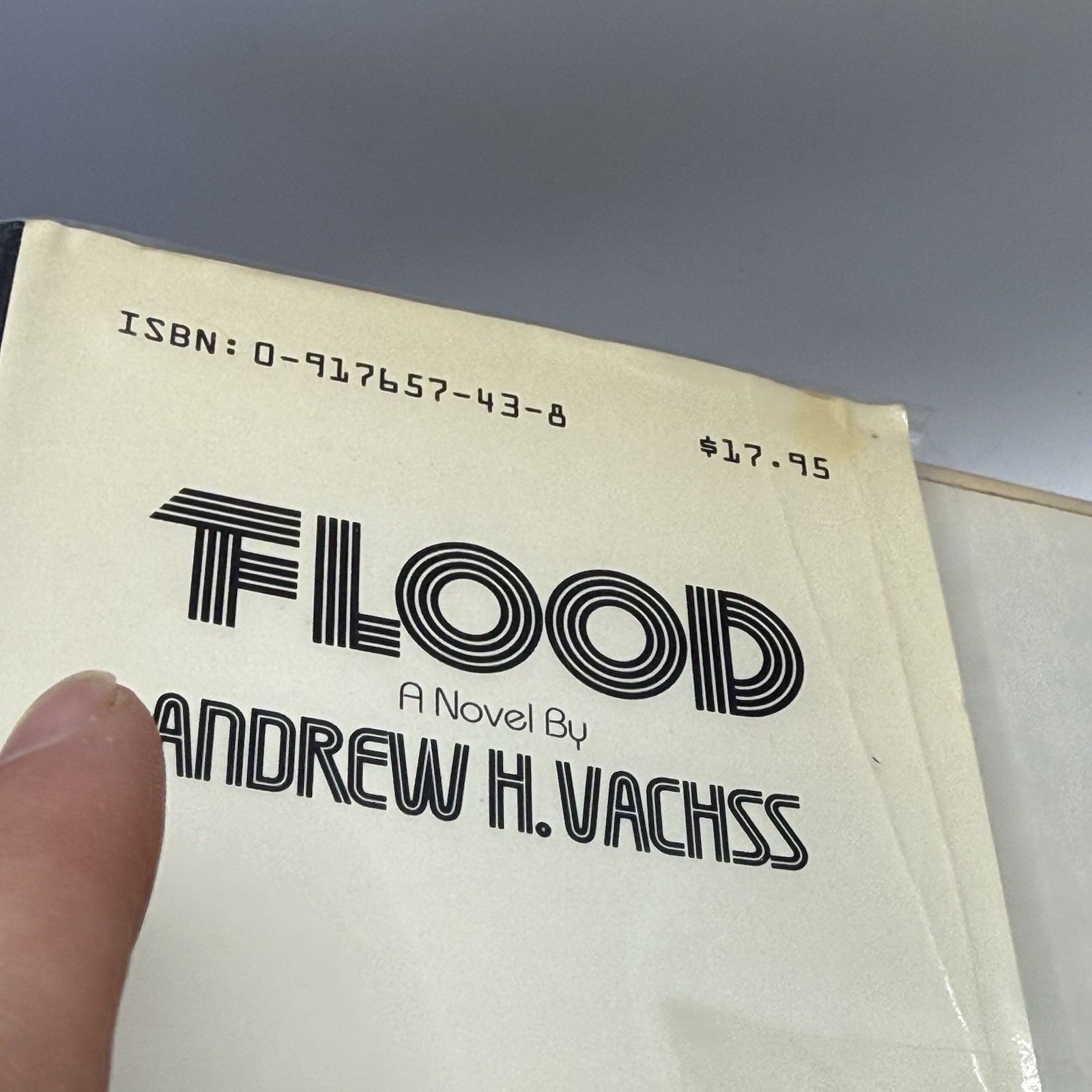 Flood by Andrew Vachss (1985, HCDJ) TRUE 1st ed 1st print