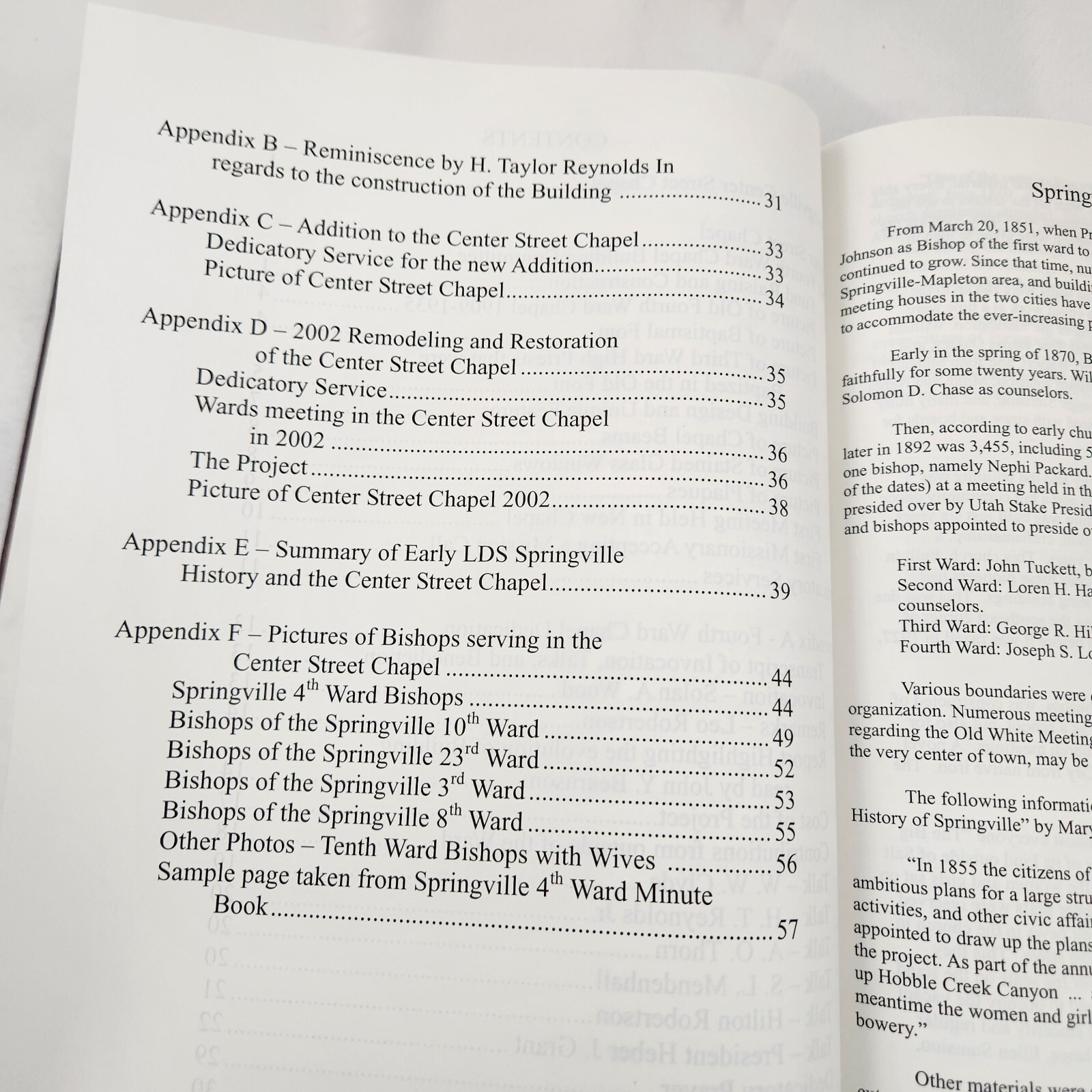 History of the Springville Center Street Chapel Utah Mormon LDS Oneita Sumsion