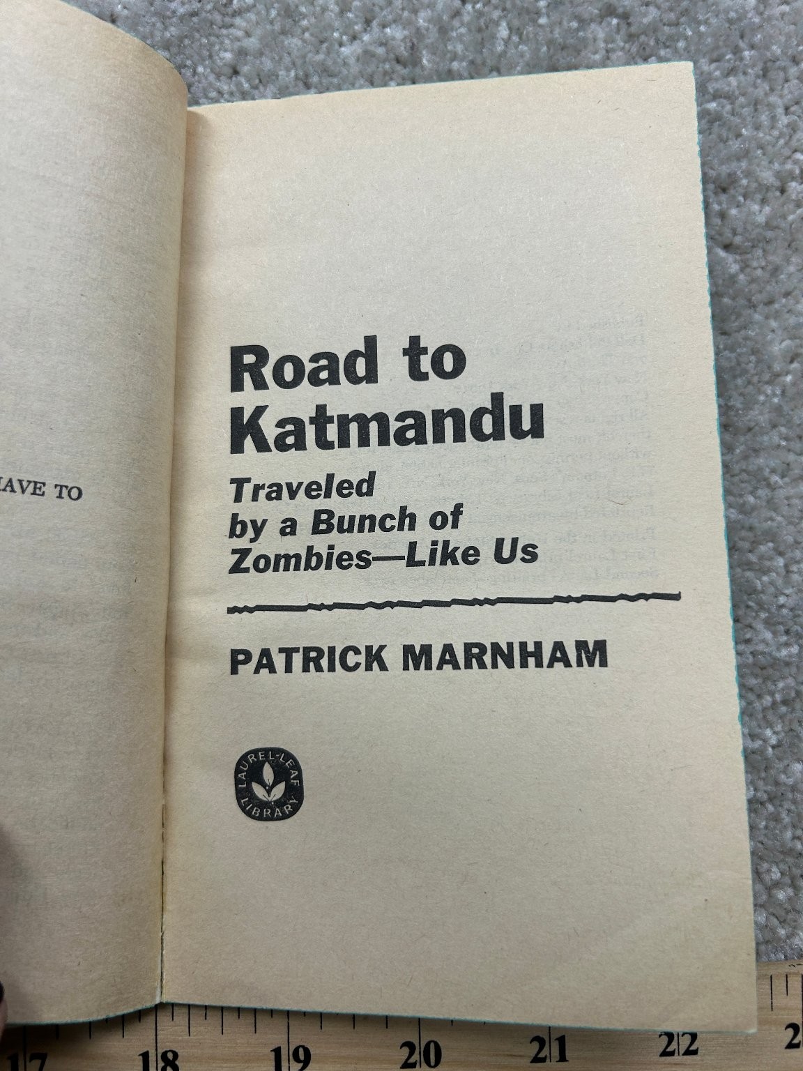 Road to Kathmandu Marnham 1972 First Laurel Printing Travel Nonfiction Dell