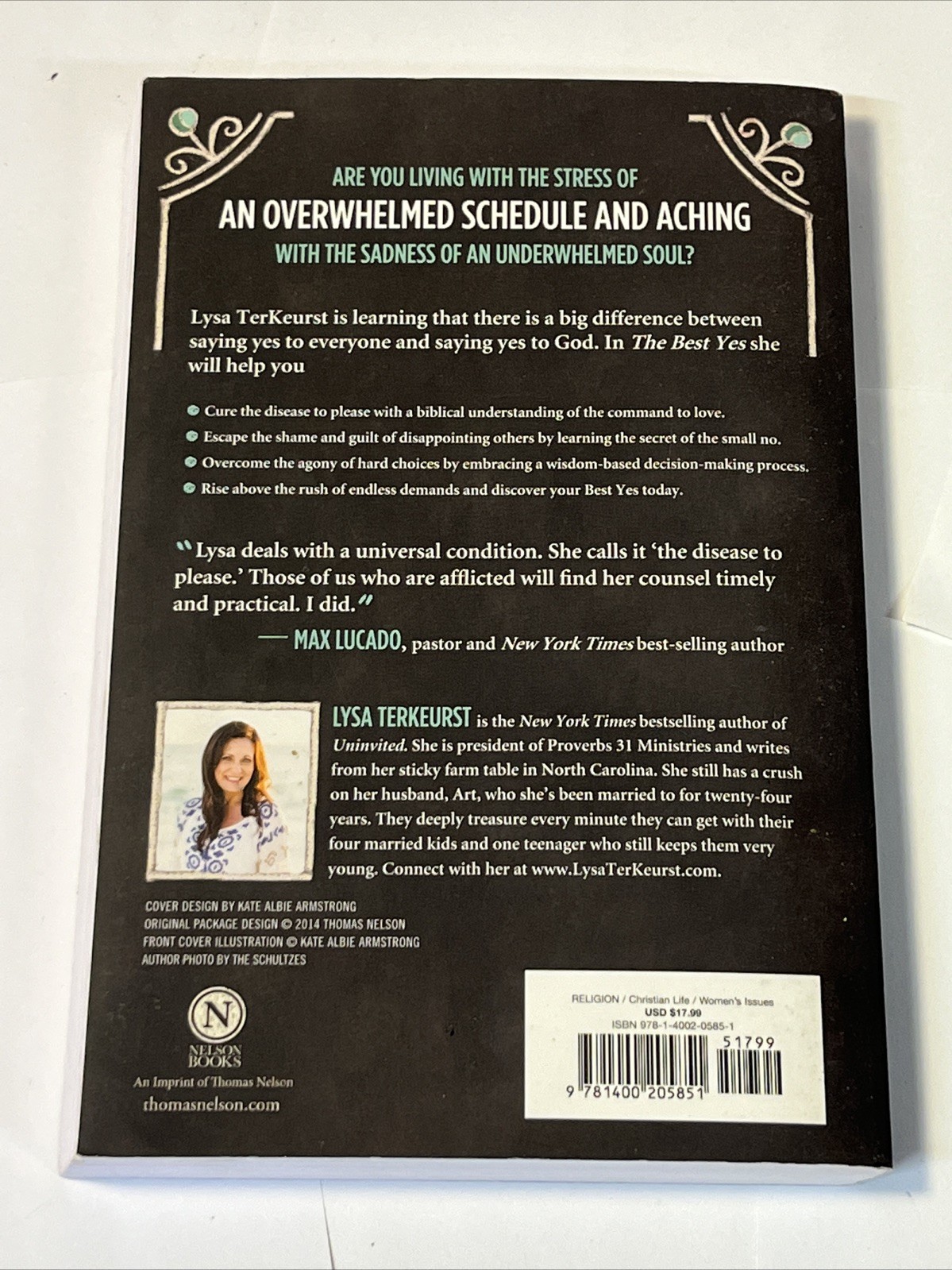 The Best Yes: Making Wise Decisions in th- 1400205859, paperback, Lysa TerKeurst