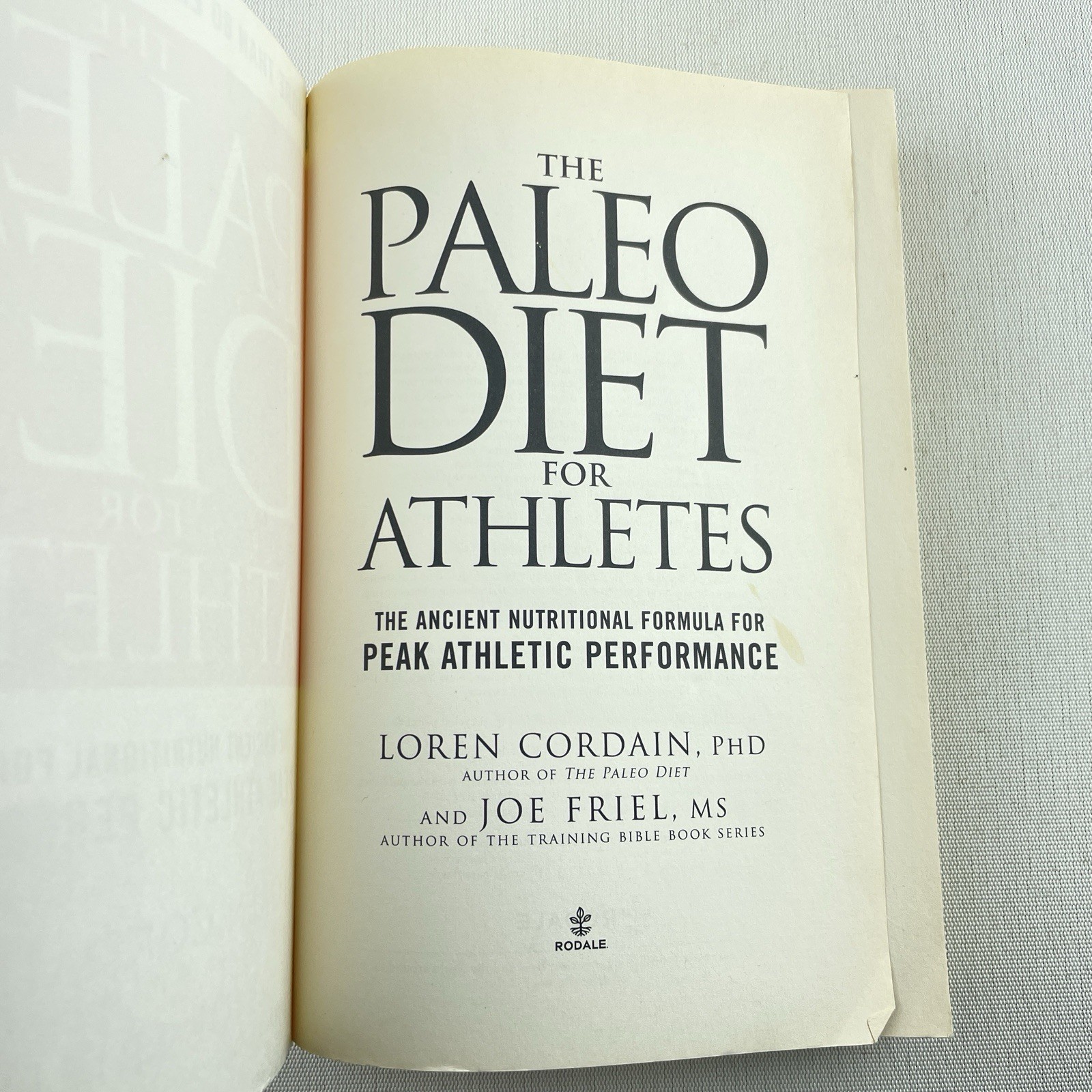 Paleo Diet for Athletes Joe Friel Book Ancient Nutritional Fitness Training PB