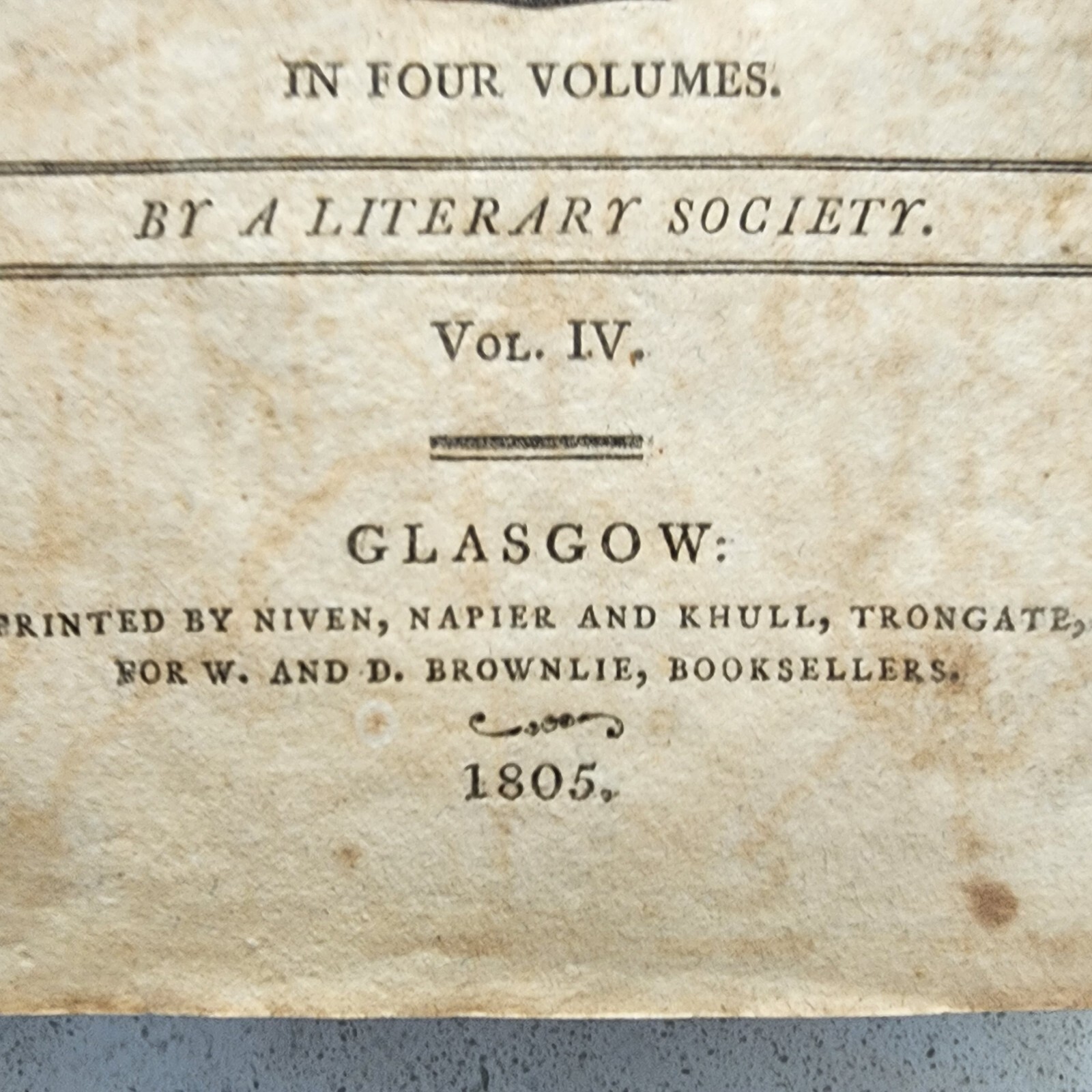 1805 System of Geography Vol IV Glasgow Antique Leather Book with Foldout Maps