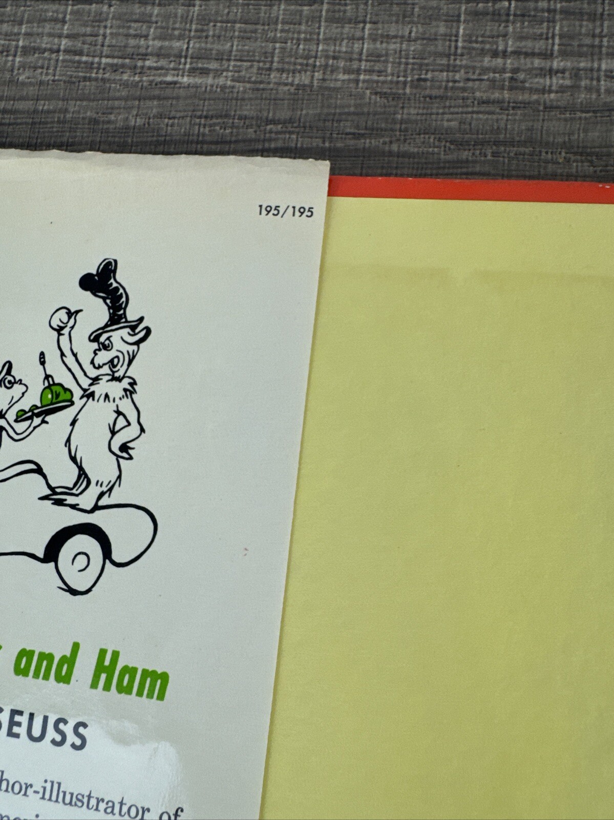 Dr. Seuss Green Eggs and Ham 1960 First Edition 195/195 HBDJ RARE