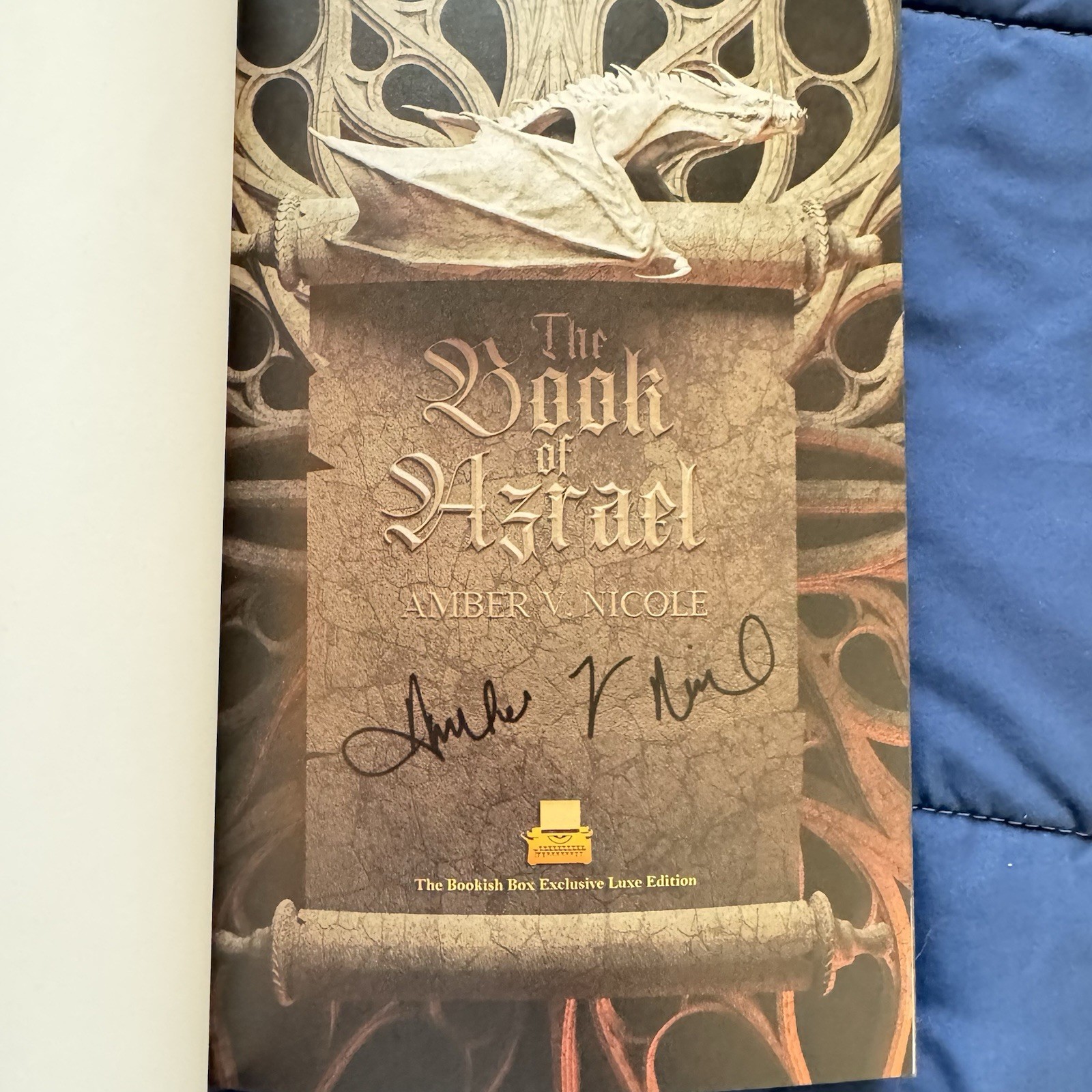 The Bookish Box THE BOOK OF AZRAEL Amber V. Nicole SPRAYED EDGES
