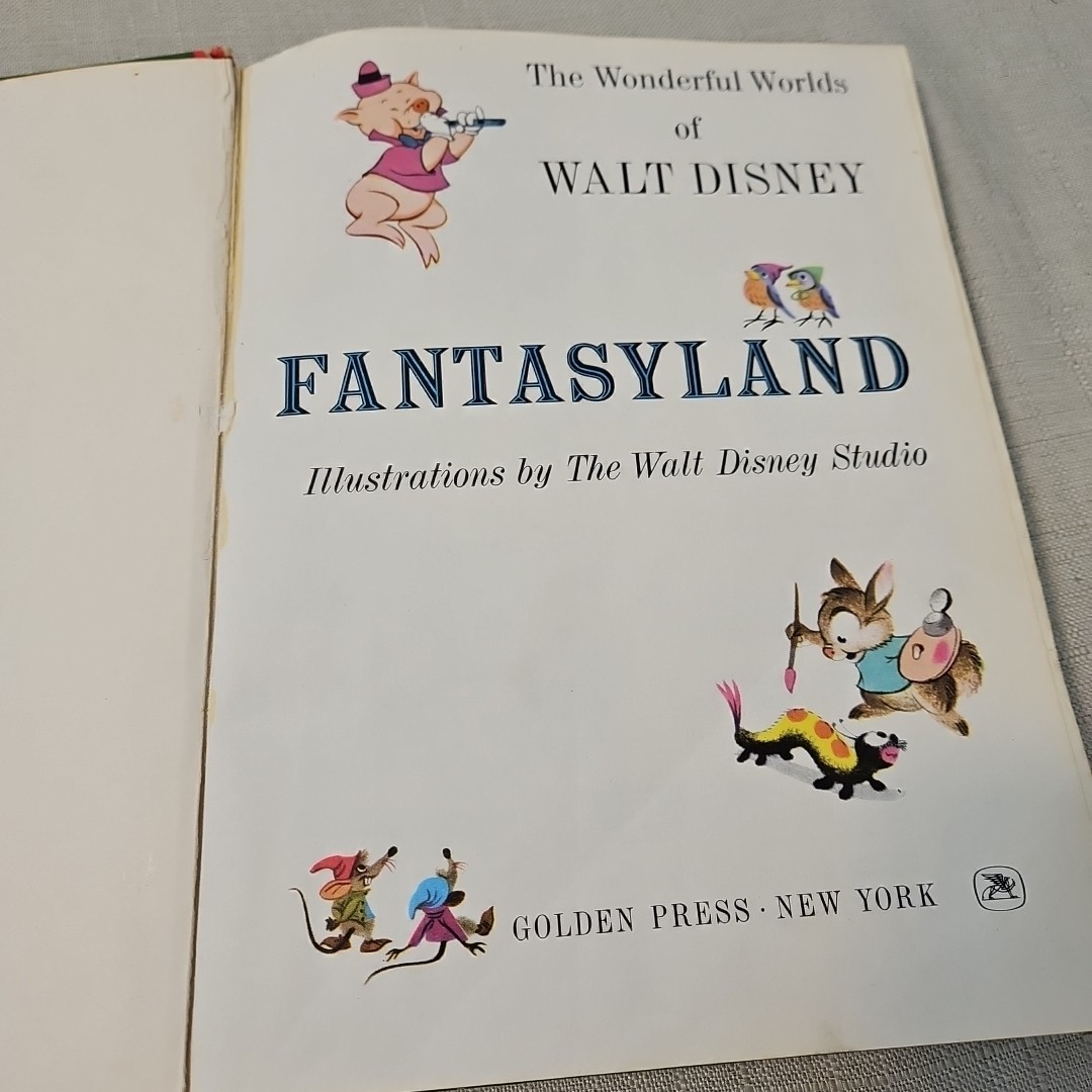 Walt Disney’s Fantasyland Wonderful Worlds 1965 Hardcover Book Golden Press