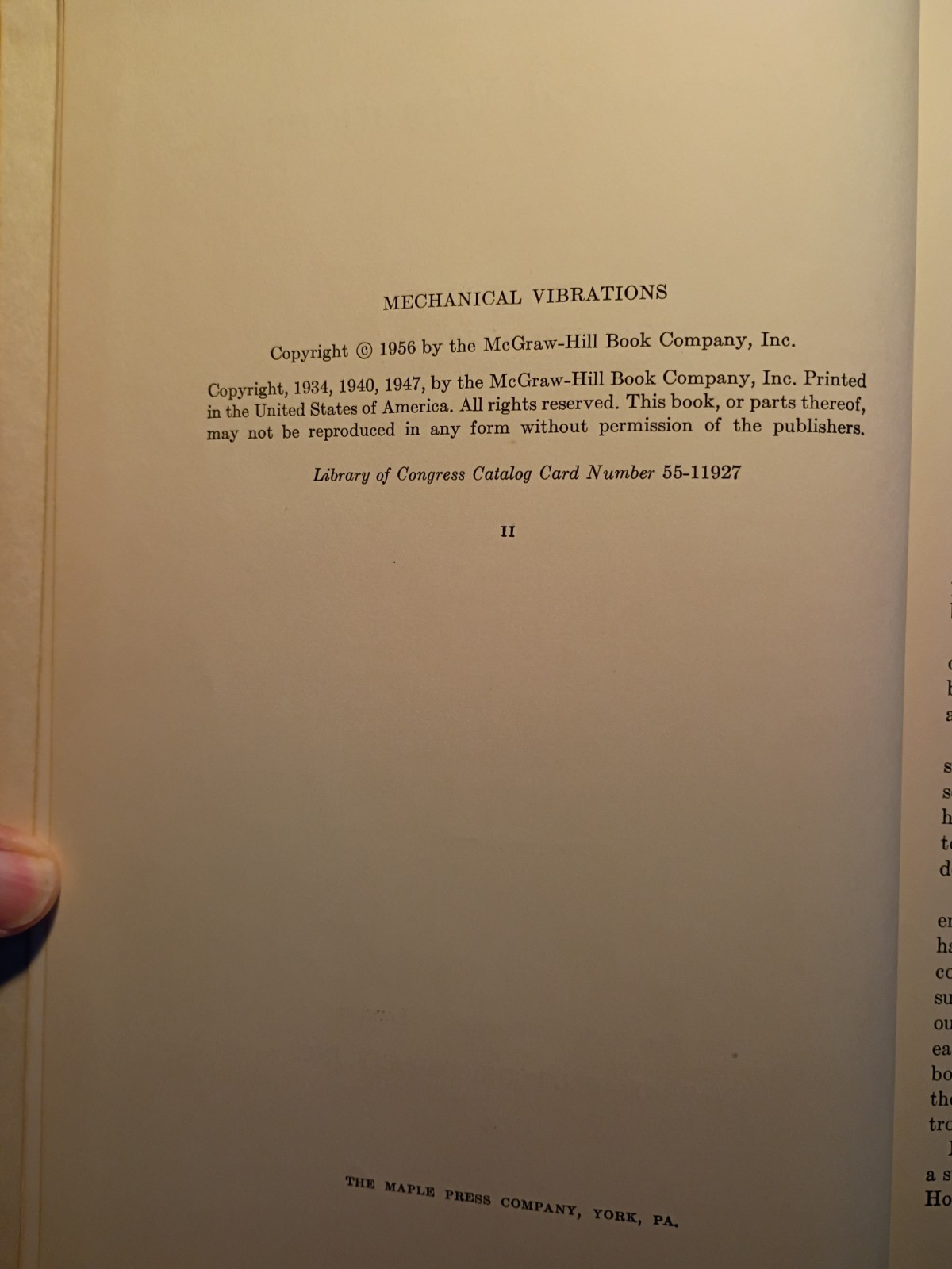 Mechanical Vibrations Den Hartog 1956 Fourth Edition Engineering McGraw-Hill