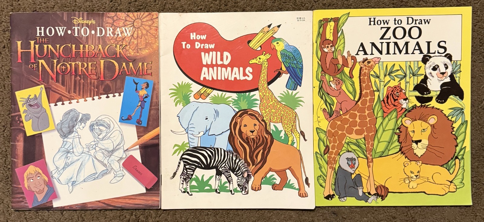 12 Vtg Watermill Press How to Draw Books * Animals Dogs Dinosaurs Ghost Witches