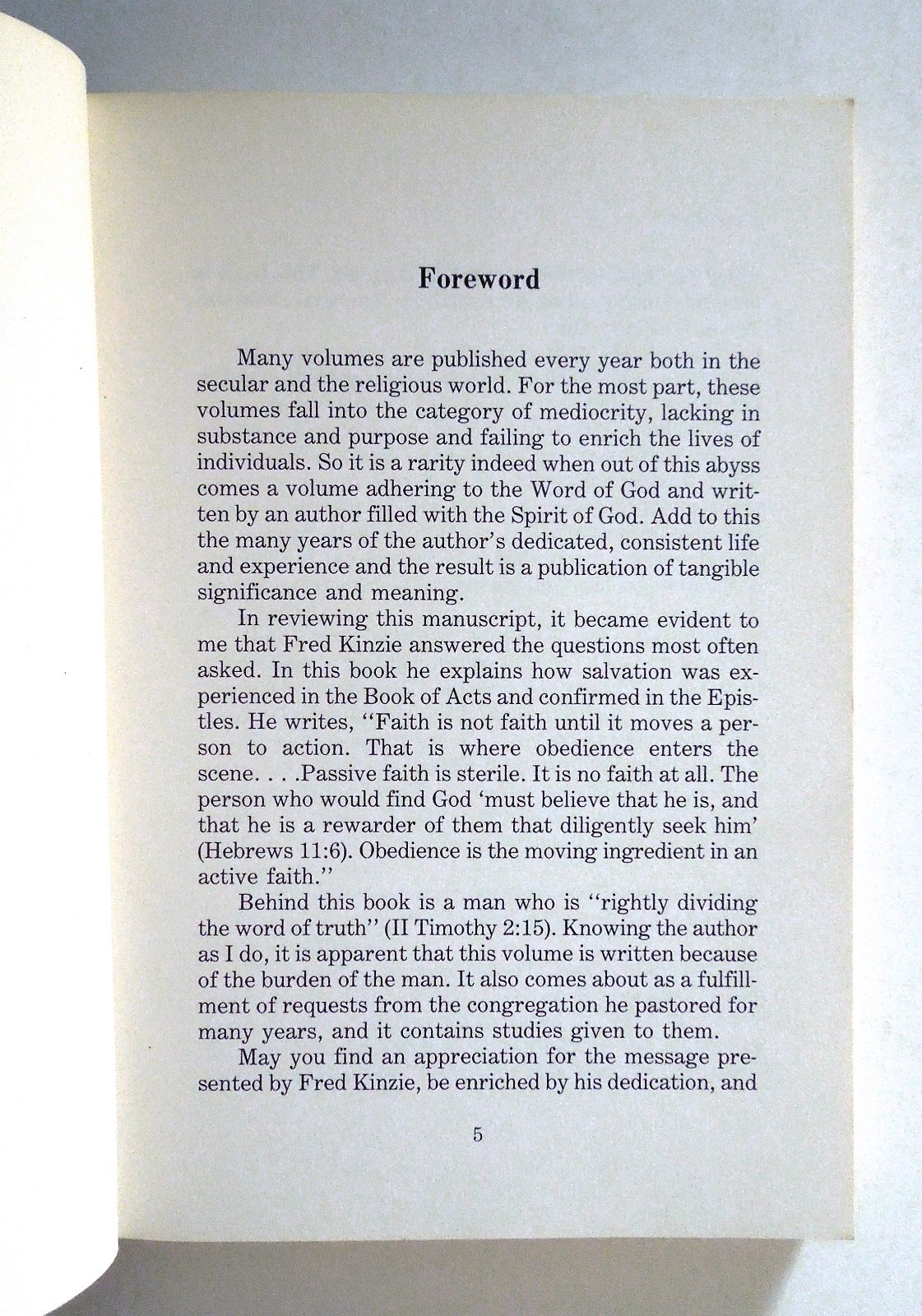 Salvation in the Book of Acts – Fred Kinzie, 1988 sc, Word Aflame Press