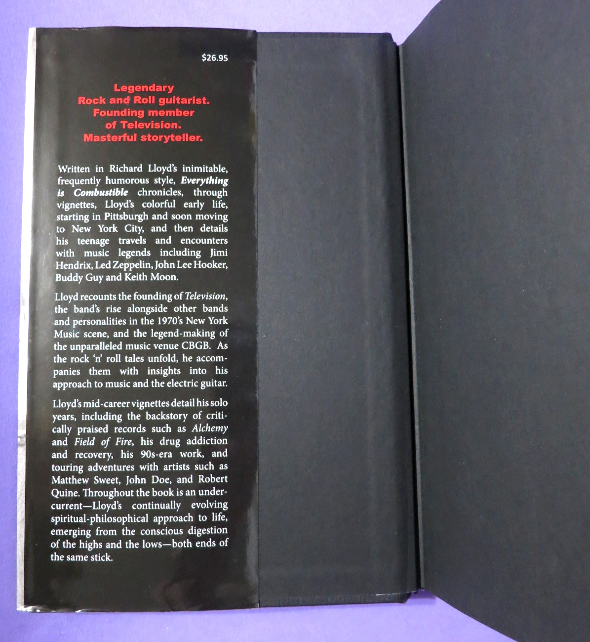 Everything Is Combustible by Richard Lloyd 1st Edition Hardcover DJ RARE! OOP!
