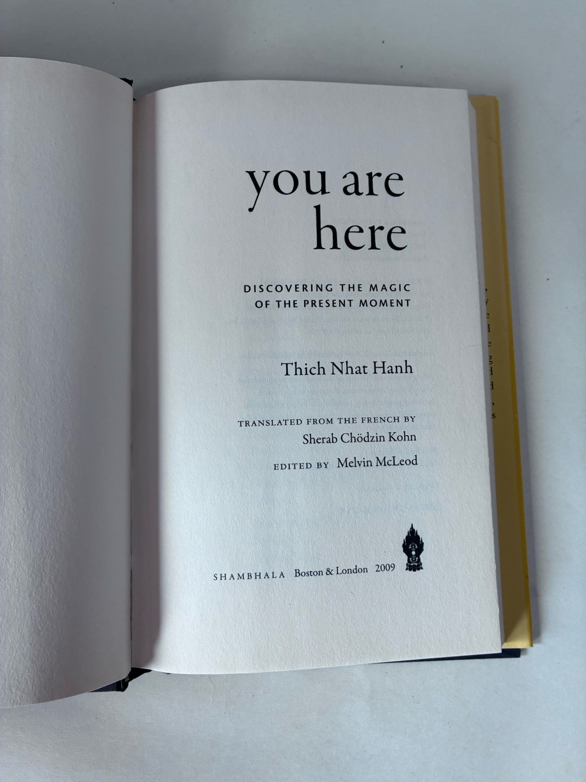 2001 You Are Here Discovering the Magic of the Present Moment Thich Nhat Hanh