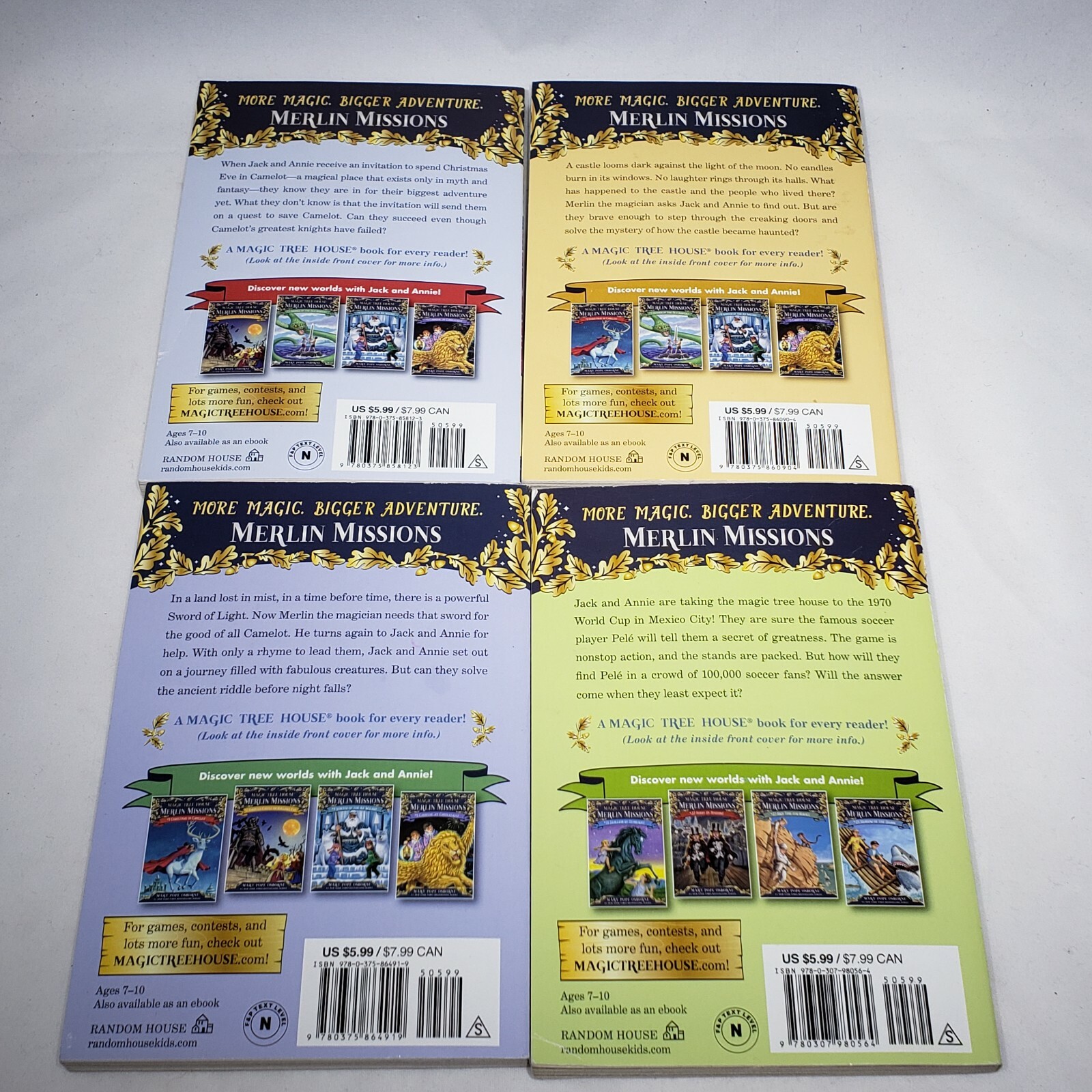 Lot of 4 Magic Tree House Merlin Missions Chapter Books #1, 2, 3, 24