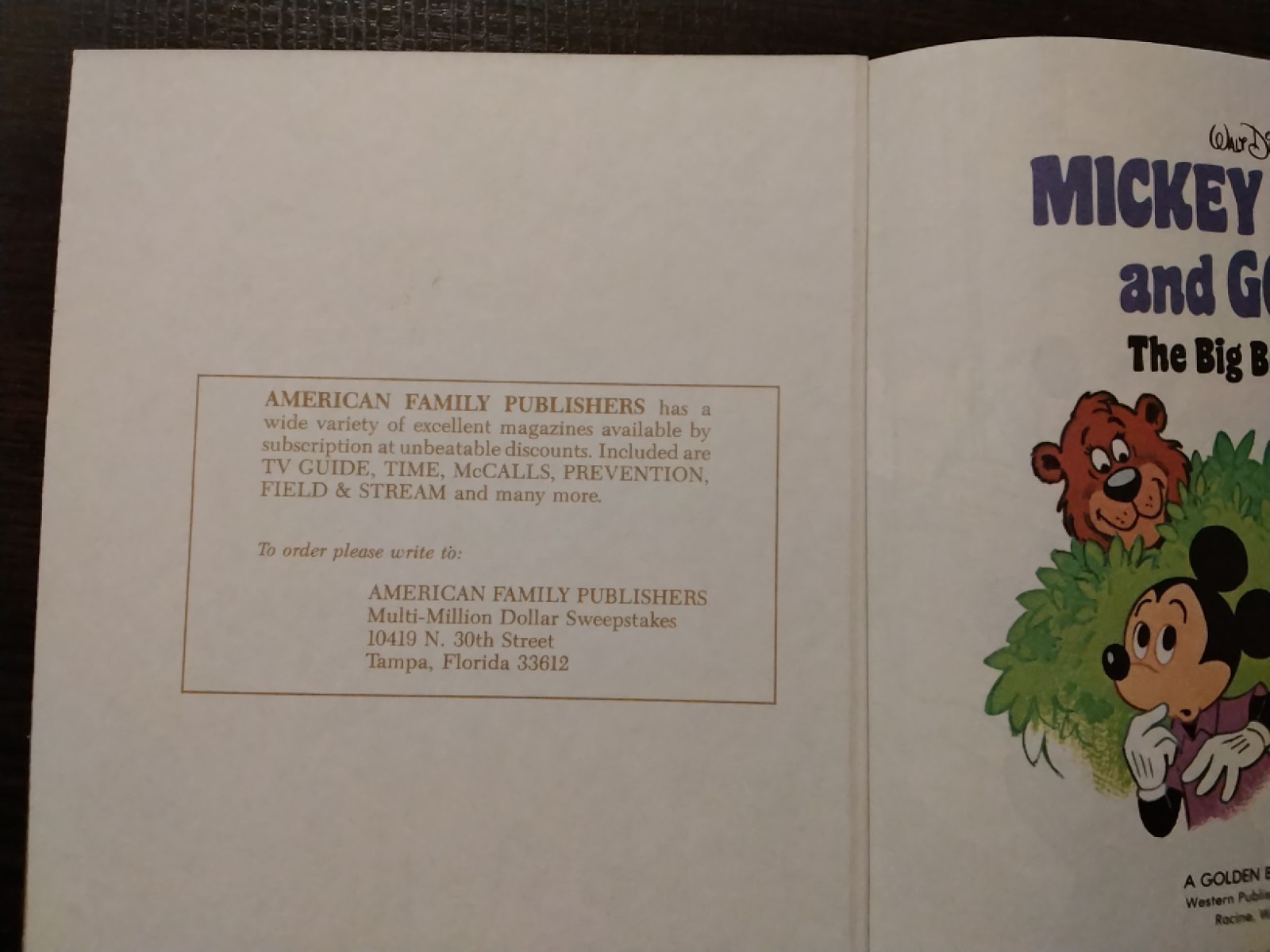 A Little Golden Book-Walt Disney’s-Mickey Mouse And Goofy The Big Bear Scare