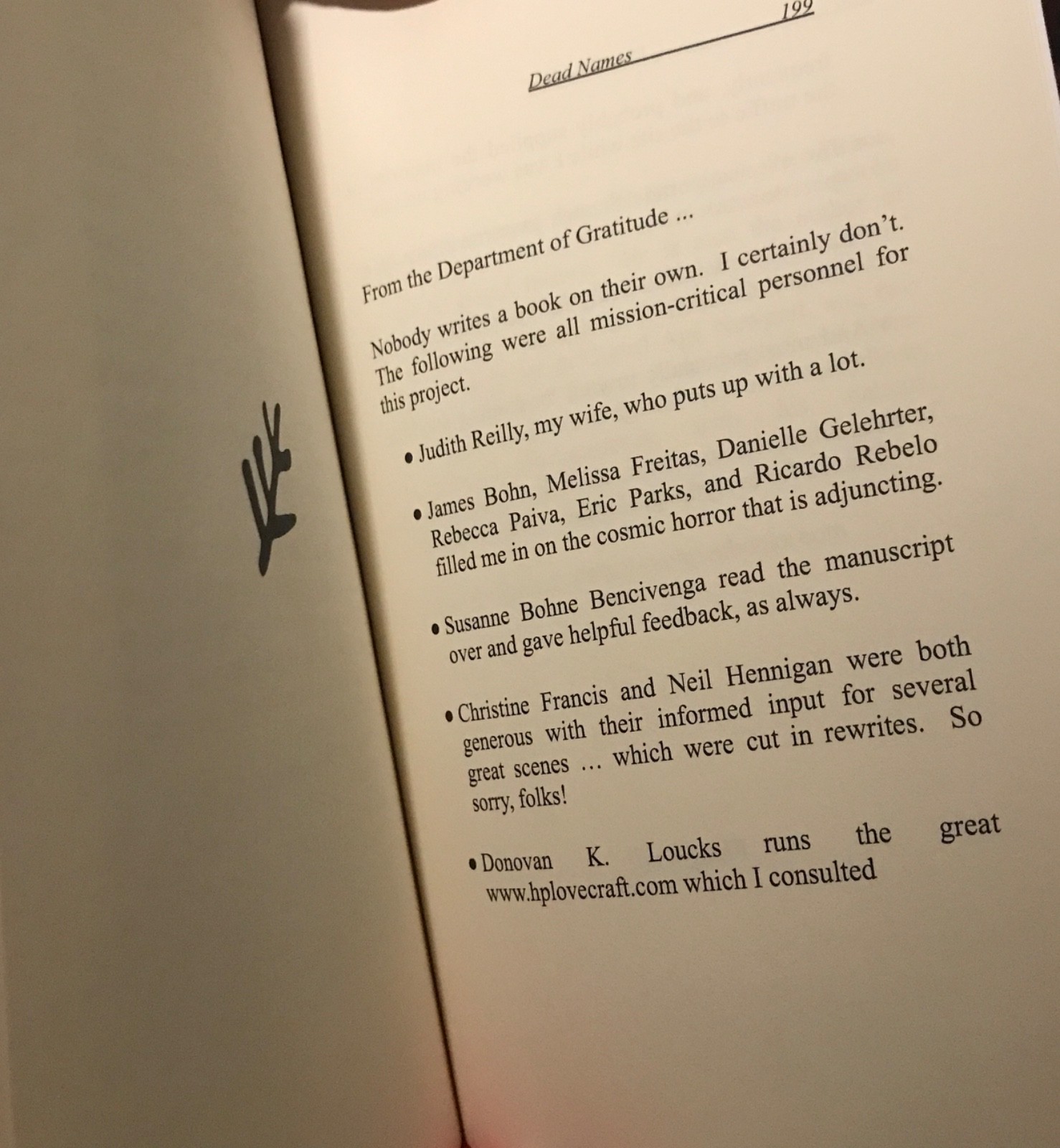 The Church of Dead Names Rory O’Brien autographed sci-fi horror paperback 2024