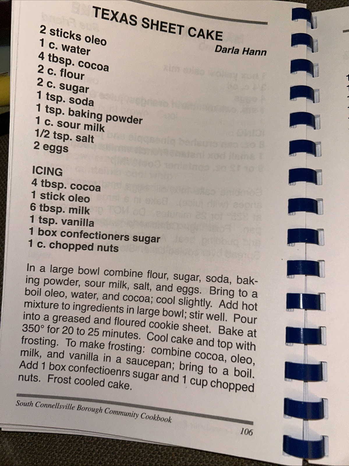 South Connellsville Community Cookbook 2011 Pennsylvania